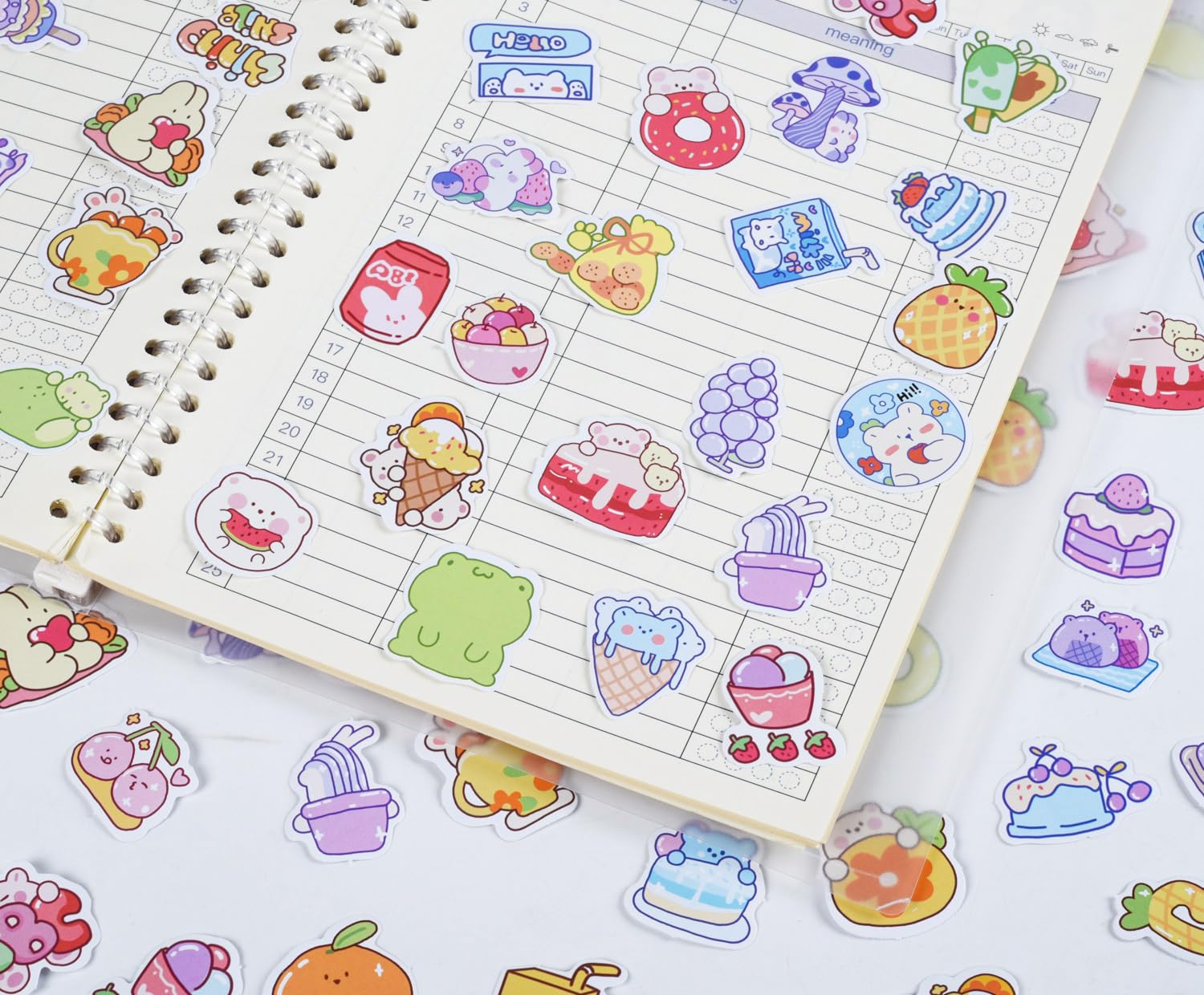 300-Piece Cute Kawaii Cartoon Animal Stickers for Kids - Small Size Korean Scrapbook Decals - DIY Photo Album, Planner, Notebook, Gift Card, Dairy, Suitcase, Laptop & Phone Case Decorations - Perfect for School Projects, Journaling & Crafting