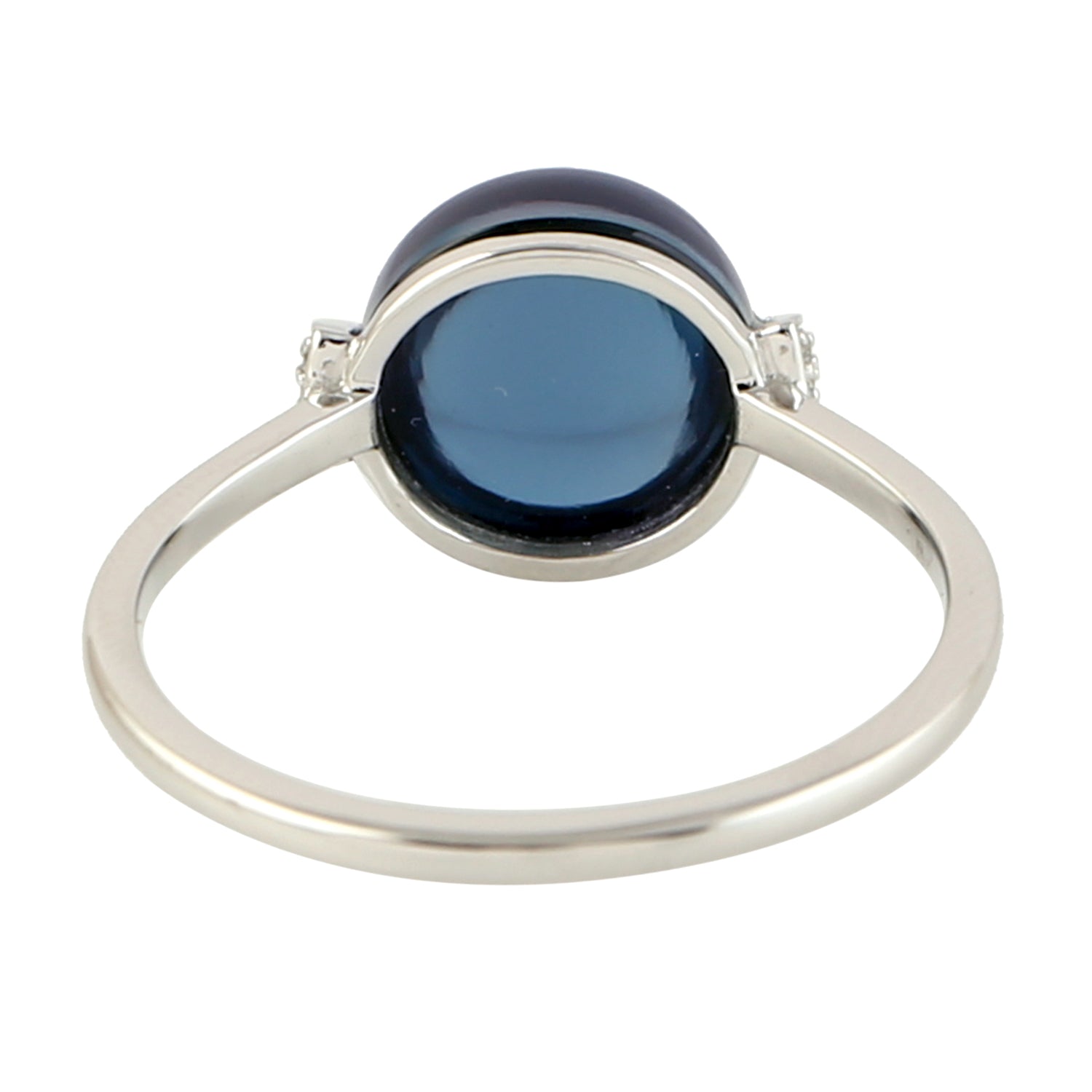 Blue Topaz November Birthstone Diamond Ring in 14K White Gold - Elegant Jewelry Gift for Her, Birthday, Anniversary & Special Occasions