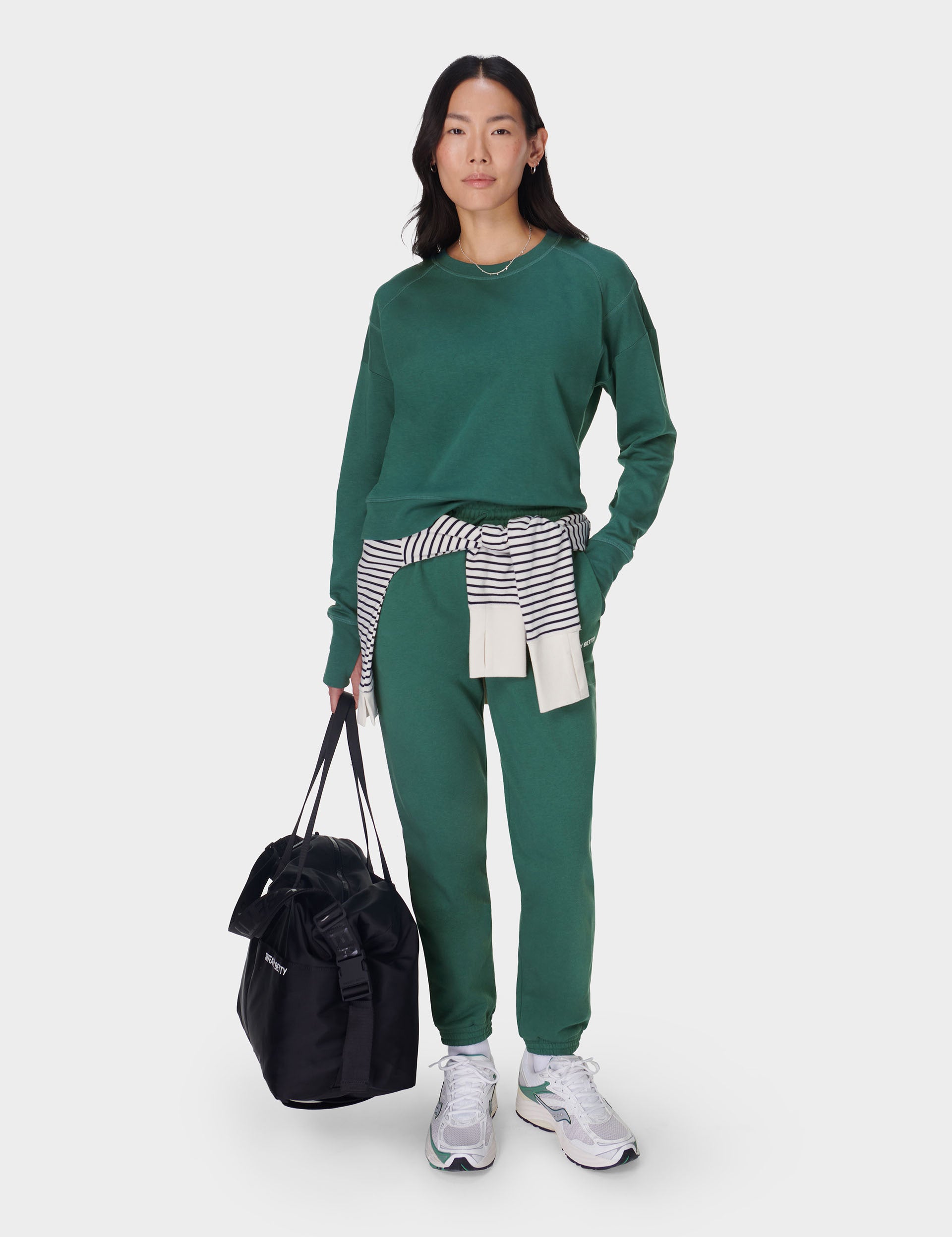 After Class Crop Sweatshirt for Women - Glade Green Oversized Pullover | Casual Streetwear, Loungewear & College Outfits