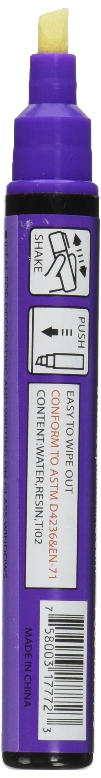 NeoChalk Liquid Chalk Markers - Chisel Tip, Vibrant Purple, Non-Toxic, Reusable, for Whiteboards, Glass, Windows, Mirrors - Perfect for Restaurants, Classrooms, Offices & Home Decor