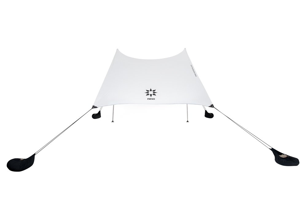 Neso Tents 7' x 7' Beach Tent with Sand Anchor - Portable Sun Canopy Shade with Patented Reinforced Corners (White) - Perfect for Beach Days, Camping & Outdoor Family Activities