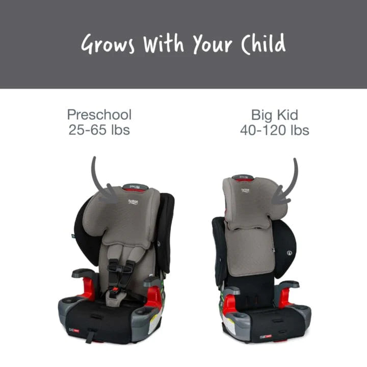 Britax Grow With You Clicktight Booster Car Seat - Safe & Adjustable for Kids 3-12 Years - Perfect for School, Travel & Family Road Trips