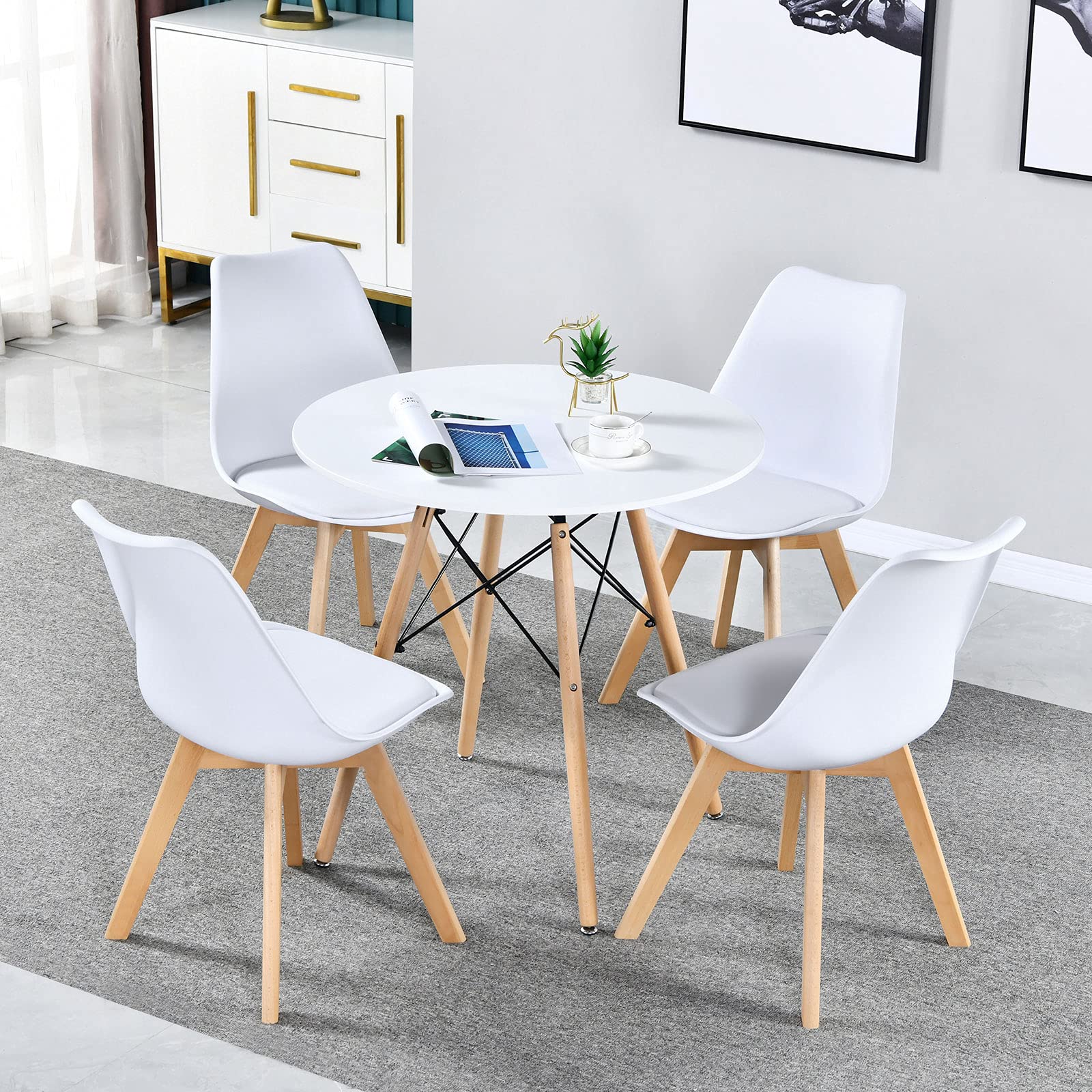 Modern Round White Dining Table 32