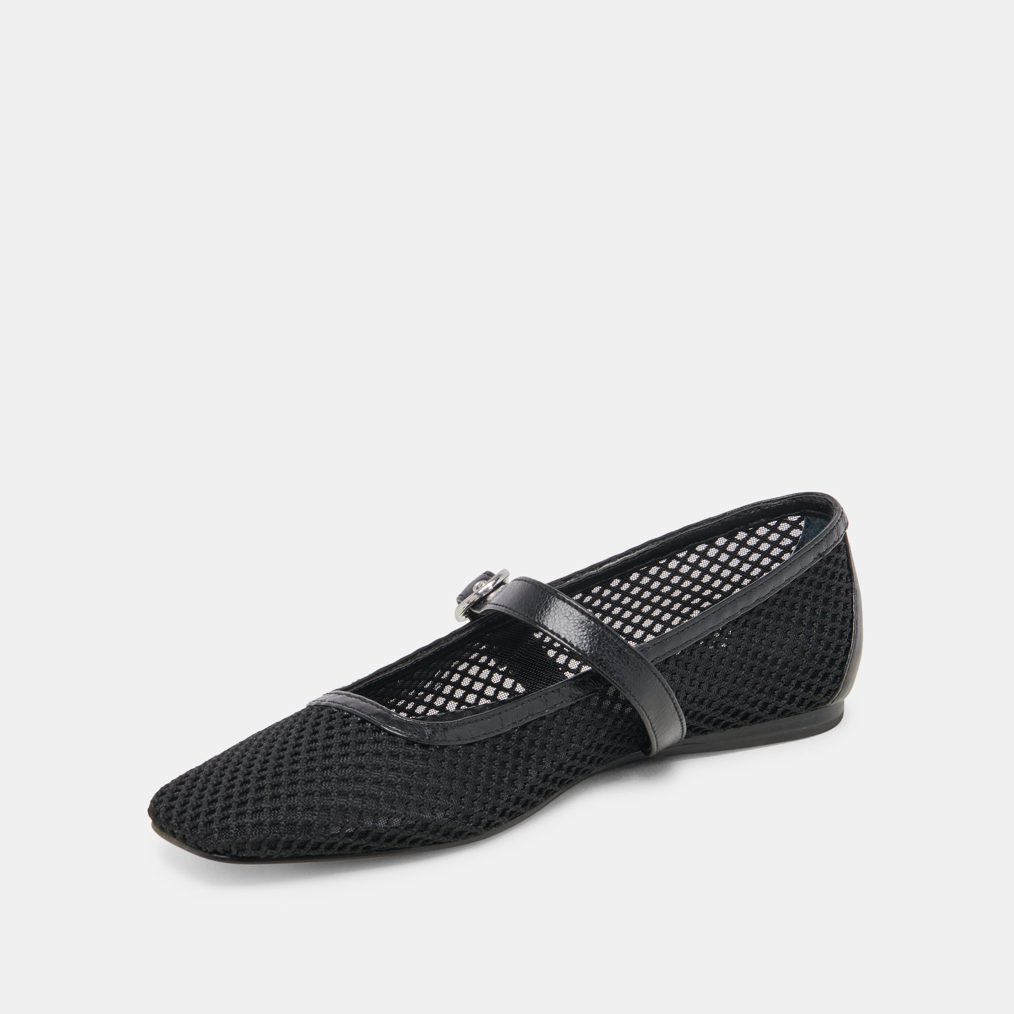 RODNI Women's Black Woven Mesh Ballet Flats - Comfortable Slip-On Shoes for Work, Office & Casual Wear