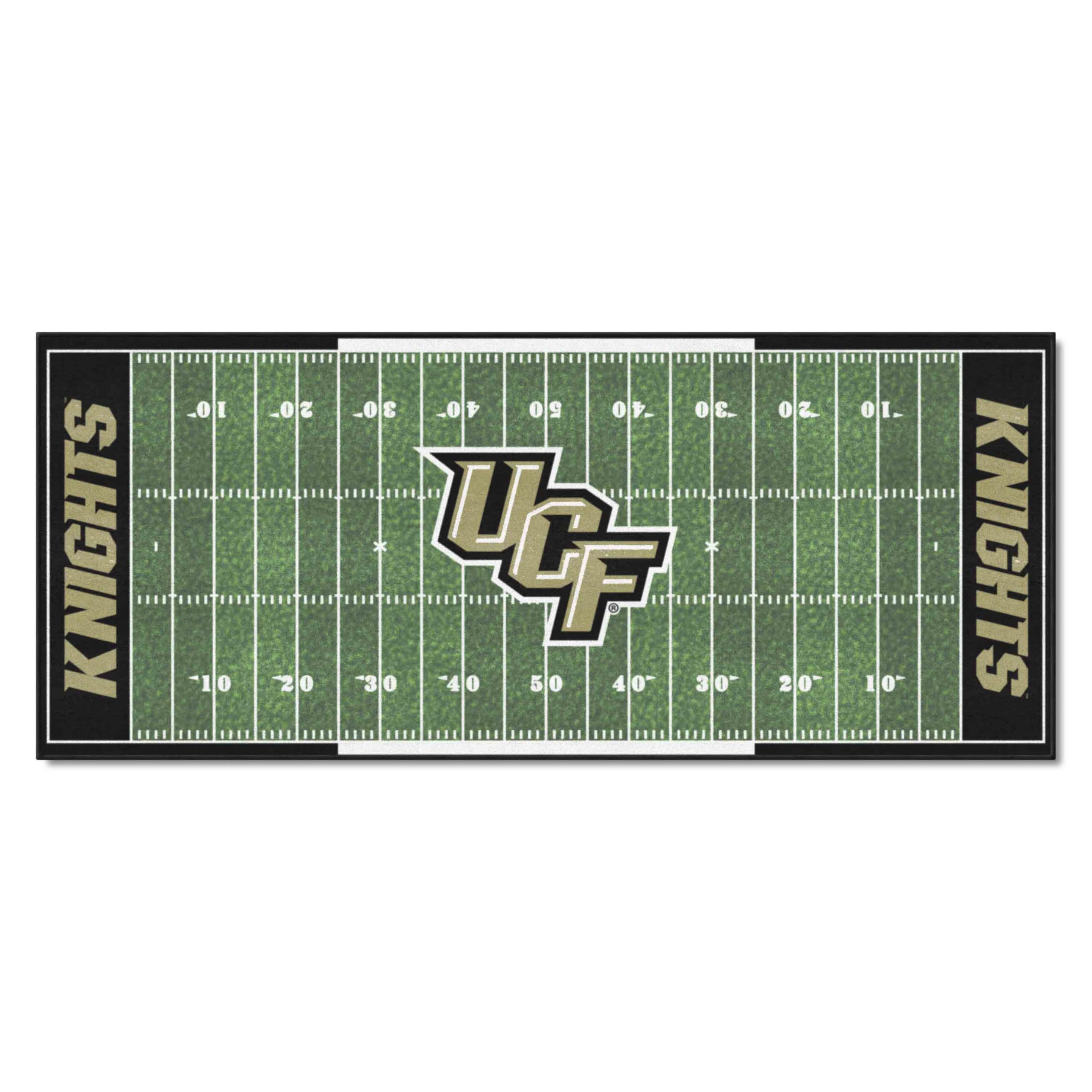 Fanmats Central Florida Golden Knights Football Field Runner - Non-Slip Rug for Game Room, Man Cave, and Sports Bar Decor - Perfect for NFL Fans and Football Enthusiasts