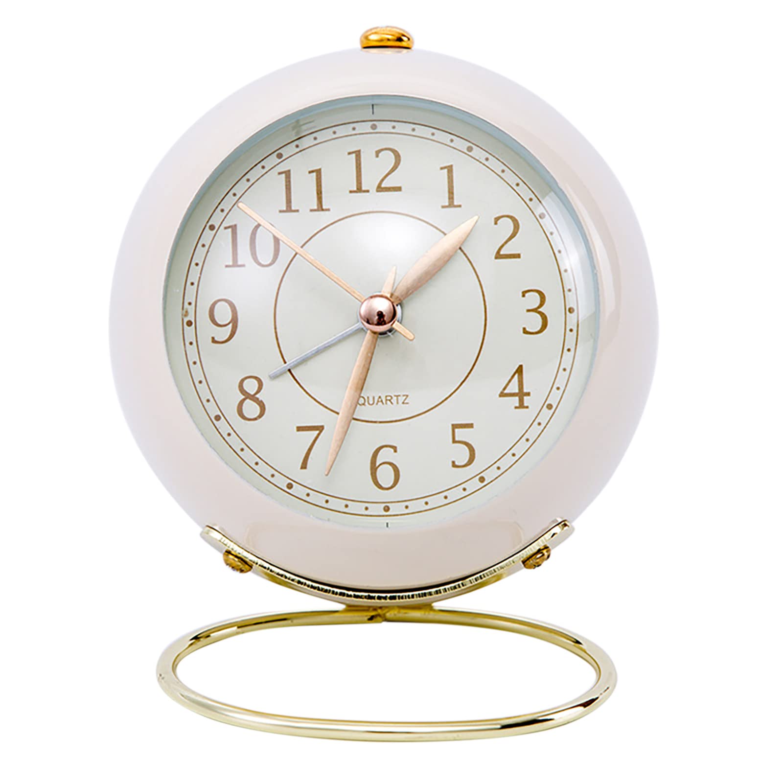 AIZHIYI Silent Analog Alarm Clock with Soft Glow - No Ticking, Perfect for Kids & Light Sleepers (White) | Ideal for Bedrooms, Nurseries & Nightstands