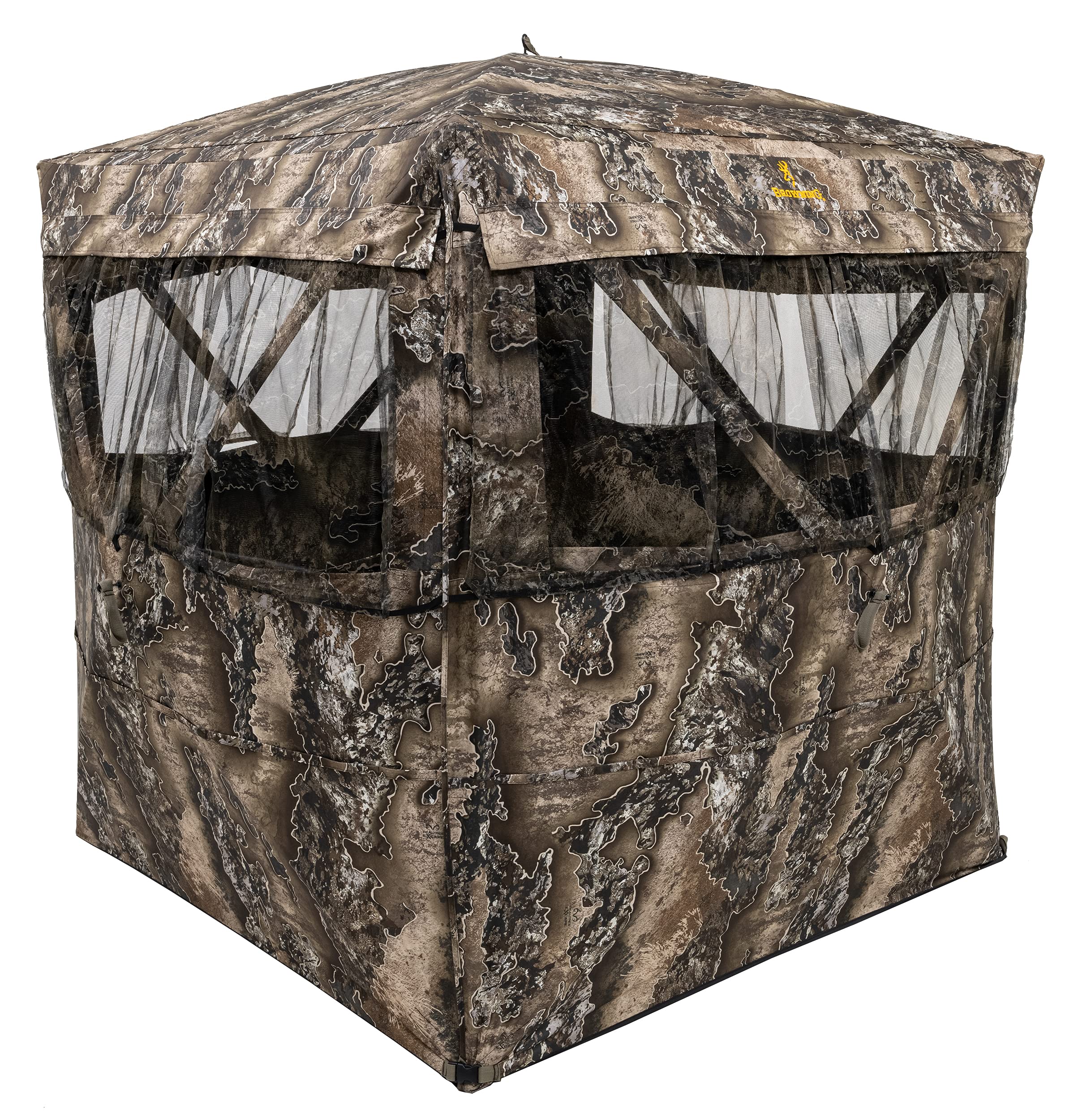 Browning Eclipse Tent Hunting Blind - 360° Silent Windows, Durable Fiberglass Poles, Gear Pockets & Brush Loops | Perfect for Deer Hunting, Turkey Hunting & Wildlife Observation