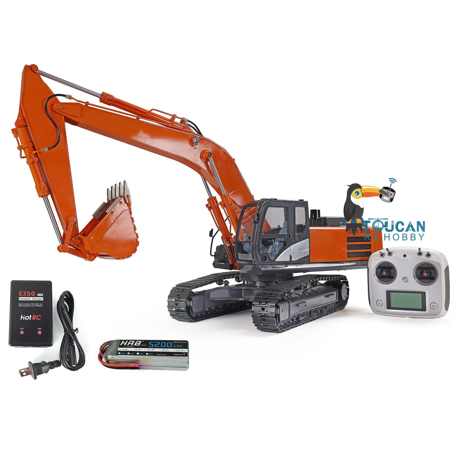 1/12 Scale DIM H3 360 RC Excavator Toy - Metal Hydraulic Construction Vehicle with Tracked Chassis, LED Light System, ESC Motor & Servo Valve - Perfect for Construction Simulation, RC Hobbyists and Collectors