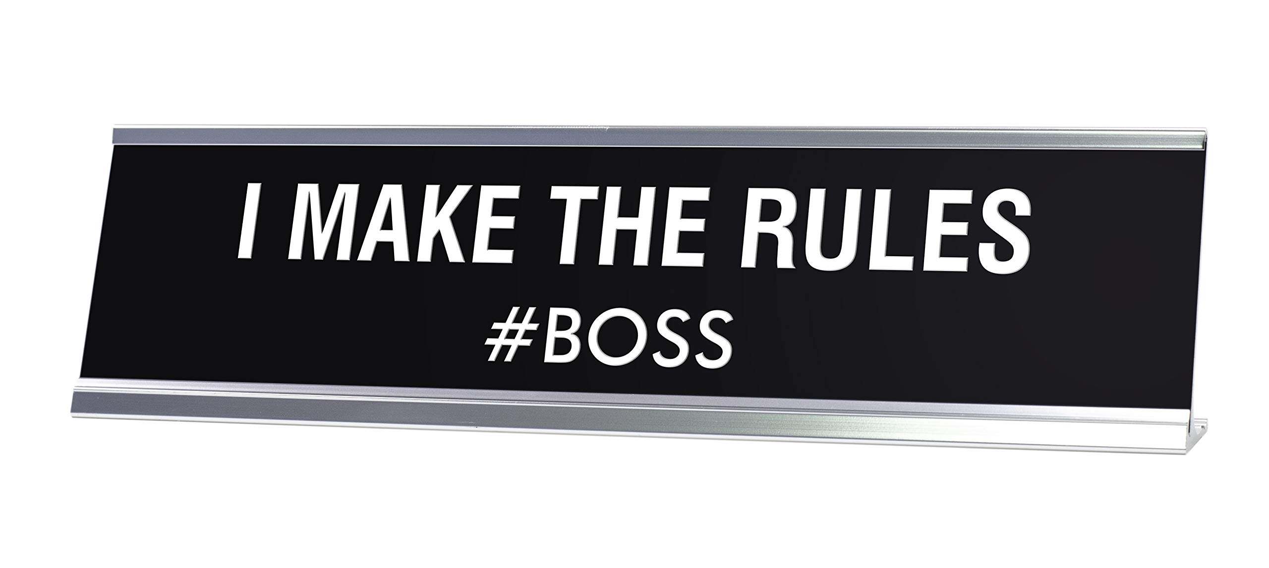 LITA I Make The Rules Novelty Desk Sign - Funny Office Decor for Bosses, Managers & Home Workspaces - Motivational Sign for Workplace, Desk & Office Decorations