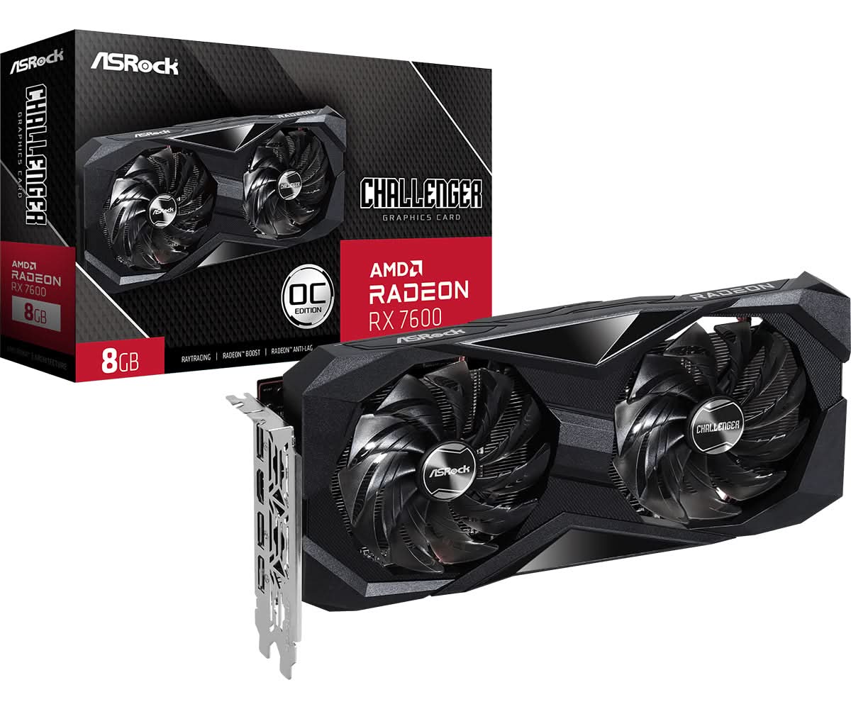 ASRock Challenger AMD Radeon RX 7600 8GB GDDR6 Gaming Graphics Card - High Performance for 1080p Gaming, Video Editing & Streaming (Model: 90 GA41ZZ 00UANF)