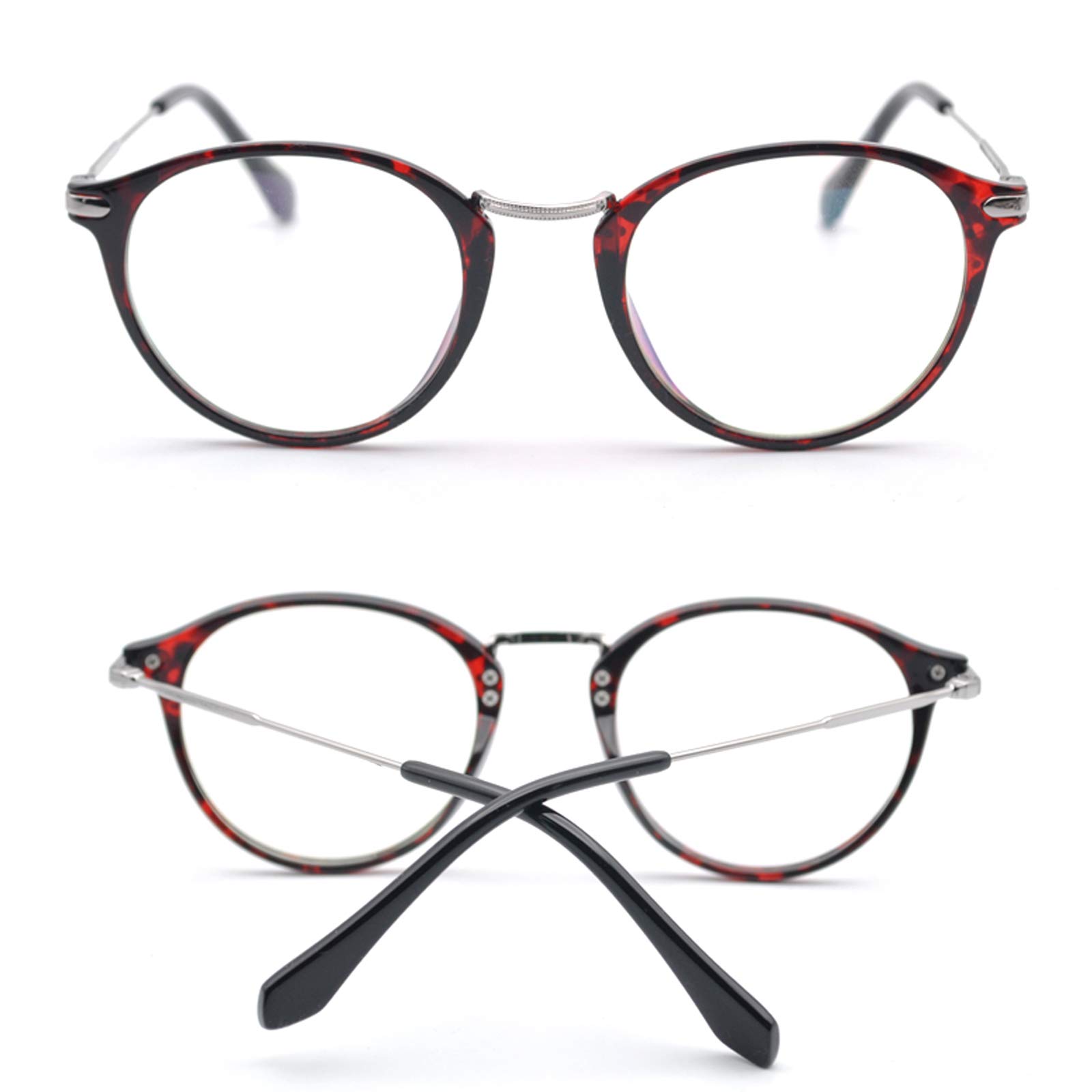 Blue Light Blocking Glasses for Women & Men - Retro Round Anti-Eyestrain Computer Gaming Glasses - UV Protection Glasses for Reading, Gaming, TV & Phone Use - Reduce Digital Eye Strain & Improve Sleep - Perfect for Office, Gaming & Nighttime Screen Use