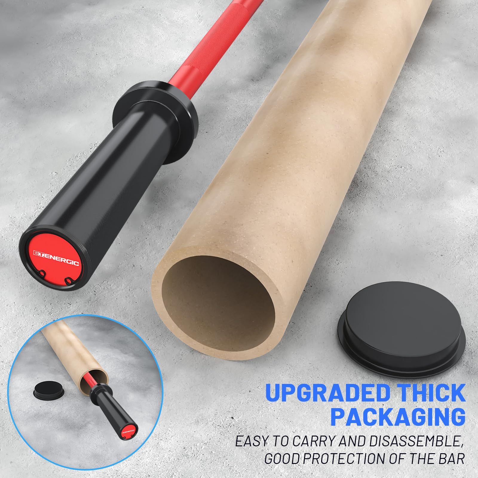 4ft Olympic Barbell 20KG Weightlifting Bar - 500lbs Capacity with Hard Chrome Sleeves for 2
