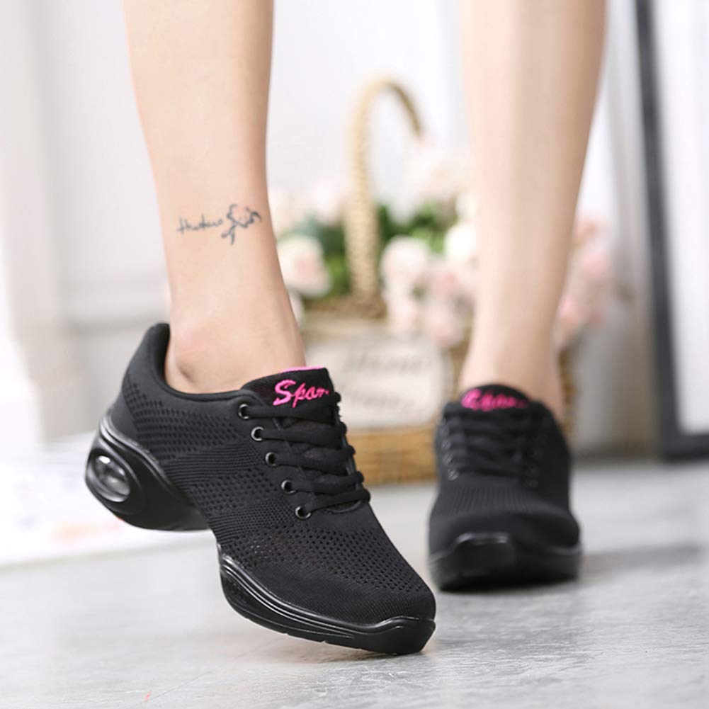 HROYL Women's Split Sole Dance Sneakers - Non-Slip Wear-Resistant Jazz Shoes for Fitness, Sports & Dance (Model 883-876) | Perfect for Jazz Classes, Dance Practice & Gym Workouts