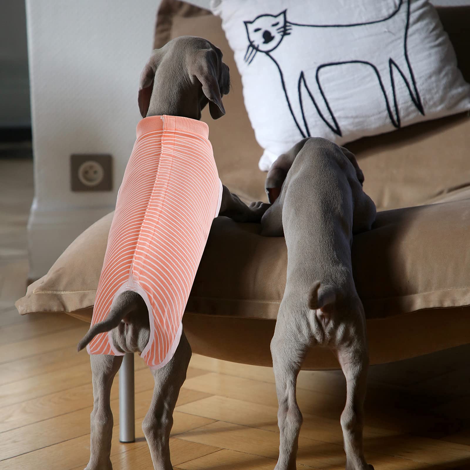 SAWMONG Dog Recovery Suit - Post-Surgery Surgical Suit for Female & Male Dogs, Soft Onesie Alternative to E-Collar Cone (Pink, Large) - Perfect for Spay/Neuter Recovery, Wound Protection & Comfort After Vet Procedures