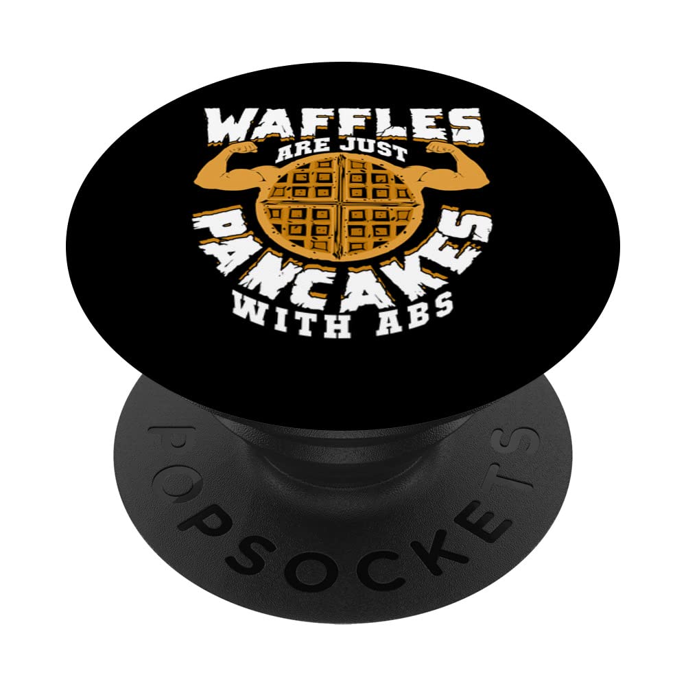 Funny Waffle vs Pancake PopSocket - Swappable PopGrip Phone Grip & Stand for iPhone, Samsung, Smartphones - Perfect for Food Lovers, Breakfast Enthusiasts & Unique Gift Ideas