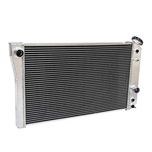 ECMRAD 3 Row Aluminum Radiator for 1982-2002 Chevy S10/S-10 Blazer V8 Swap & 1984-1990 Chevy Corvette 5.7L V8 - Includes Shroud Fans & Relay Kit - High Performance Cooling for Off-Road, Racing & Daily Driving