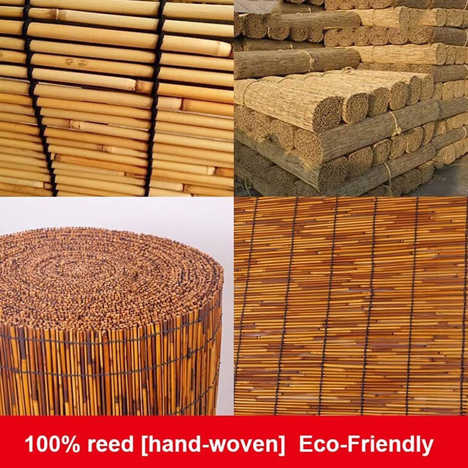 **Natural Bamboo Reed Fencing Rolls – 4FT x 16.4FT Privacy Screen Panels for Outdoor Backyard, Patio & Balcony – Durable Reed Fence Cover for Shade & Wind Protection (Size: 1.53m x 6m / 5ft x 20ft) – Perfect for Garden, Deck & Poolside Privacy**