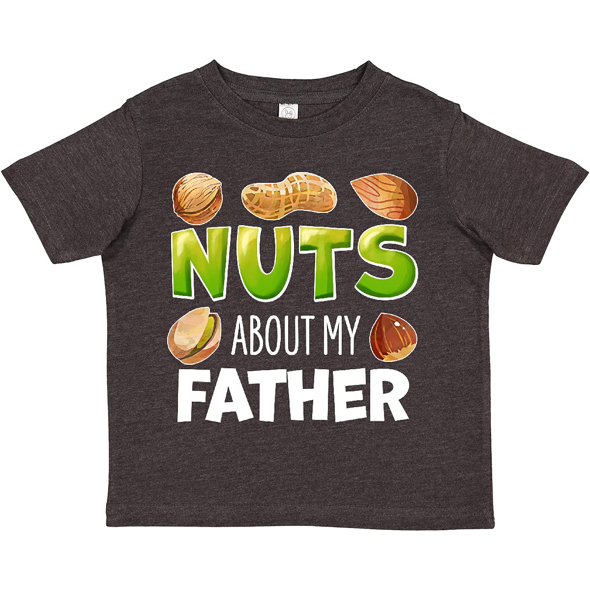 Inktastic 'Nuts About My Father' Peanut Almond Pistachio Toddler T-Shirt - Cute Father's Day Gift for Kids & Matching Family Outfit
