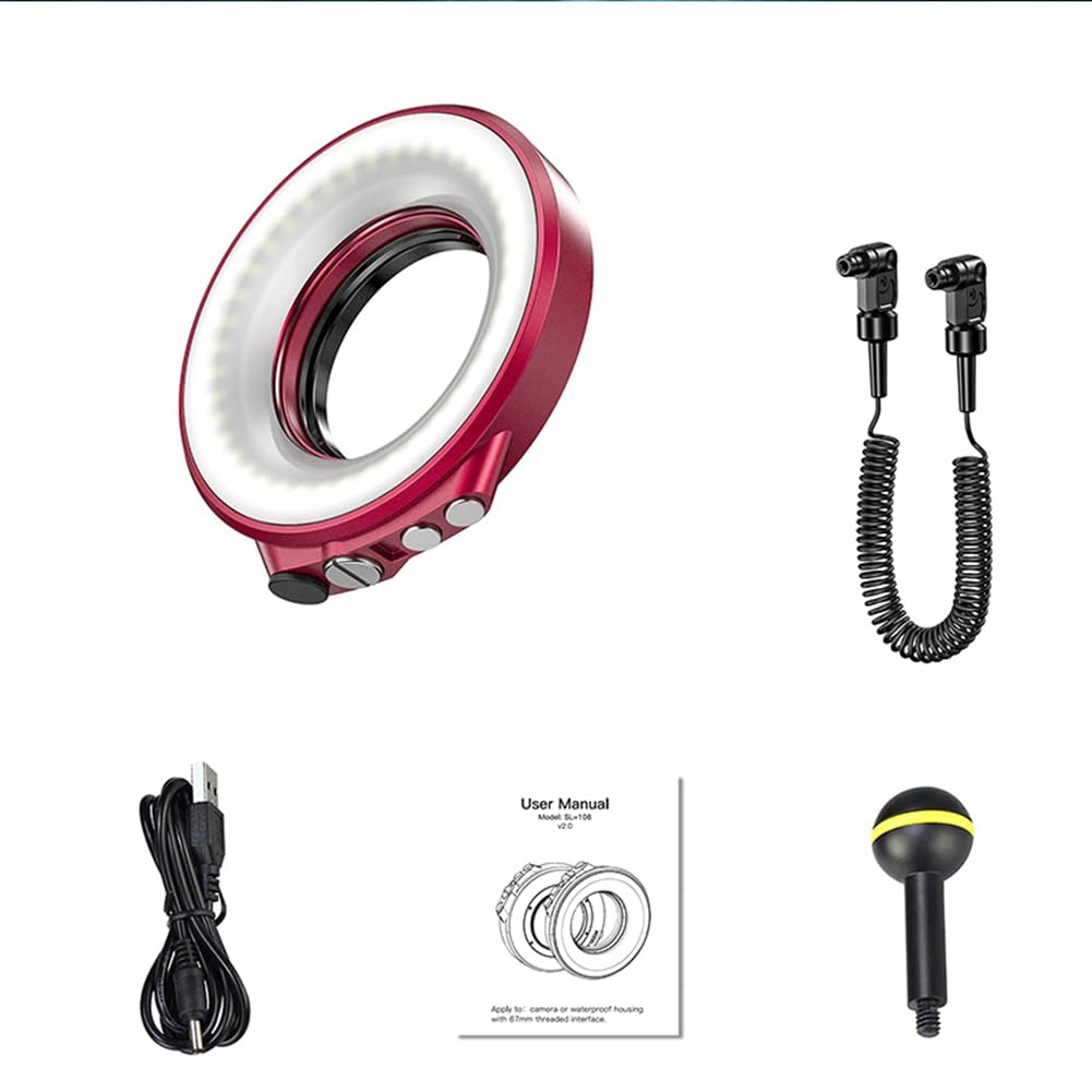 Casstad Photography RGB Ring Light - 1200LM Waterproof LED Fill Light for Live Streaming, Diving & Studio Background Lighting - Perfect for YouTube, TikTok & Underwater Photography
