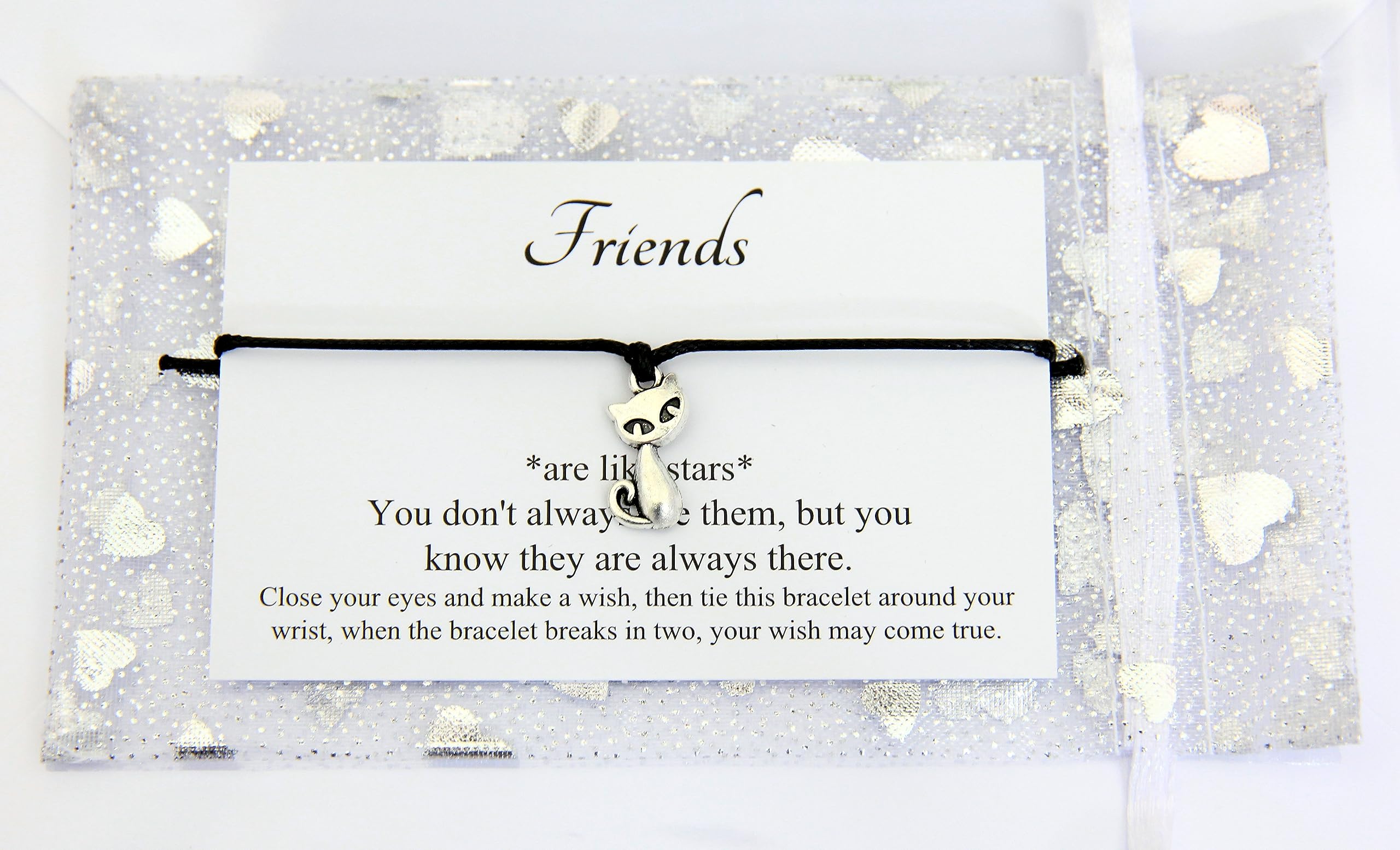 Best Friendship Gifts for Women - Cat Lover Bracelet with Wish Charm - Thoughtful Present for Best Friends, Sisters & Cat Owners - Perfect for Birthdays, Anniversaries & Special Occasions