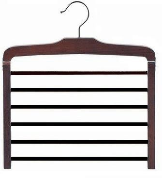 Premium Wooden Multi-Pant Hanger - Walnut & Chrome Finish - Space-Saving Closet Organizer for Trousers, Jeans, and Skirts - Perfect for Home, Office, or Retail Display