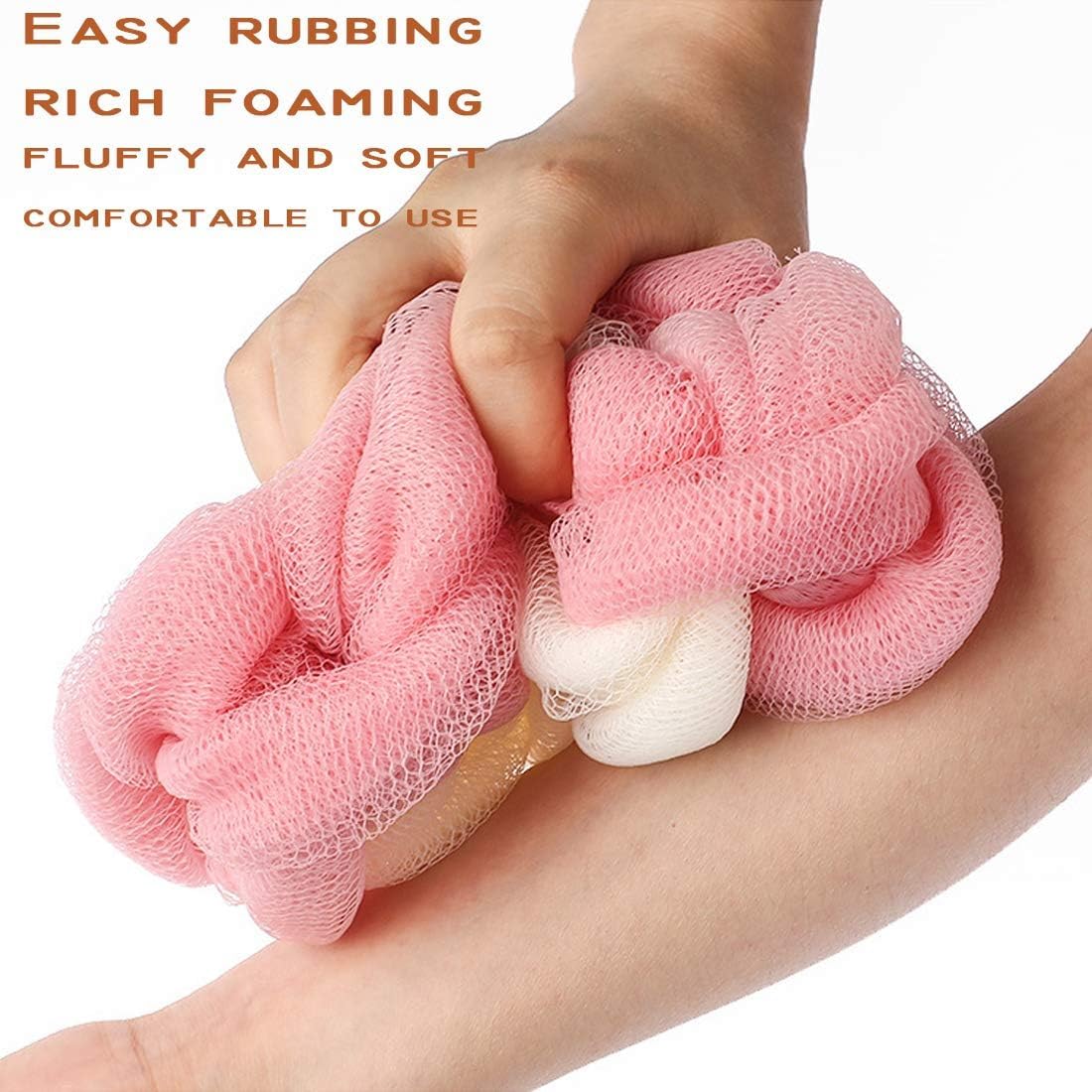 WISDOM 8-Pack Colorful Mesh Loofah Sponges for Kids & Adults - Reusable Shower Pouf, Bath Ball Scrubber for Gentle Exfoliation - Perfect for Daily Shower, Spa Day & Gift Giving