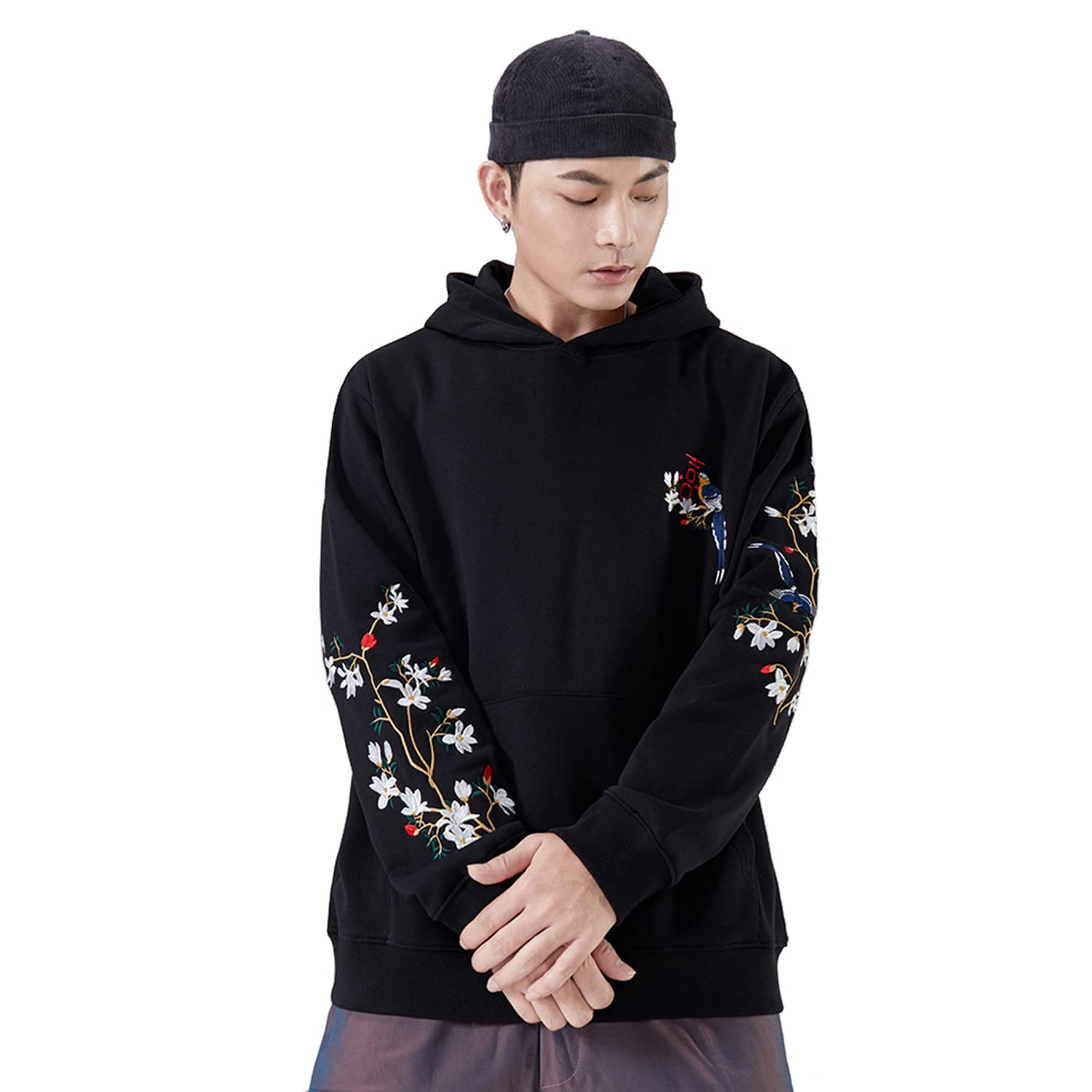 MFCT Men's Orchard Embroidery Hoodie - Stylish Casual Pullover Sweatshirt for Streetwear | Perfect for Fall Winter Fashion, Outdoor Activities & Daily Wear