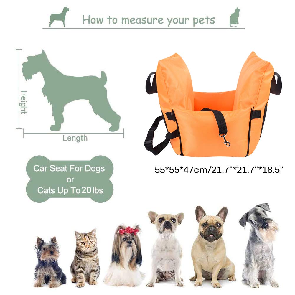**Dog Car Seat for Small & Medium Pets - Puppy Booster Seat with Safety Leash & Non-Slip Base - Travel Carrier Bed for Cars, SUVs, Trucks (Up to 20 lbs) - Perfect for Road Trips & Daily Commutes**