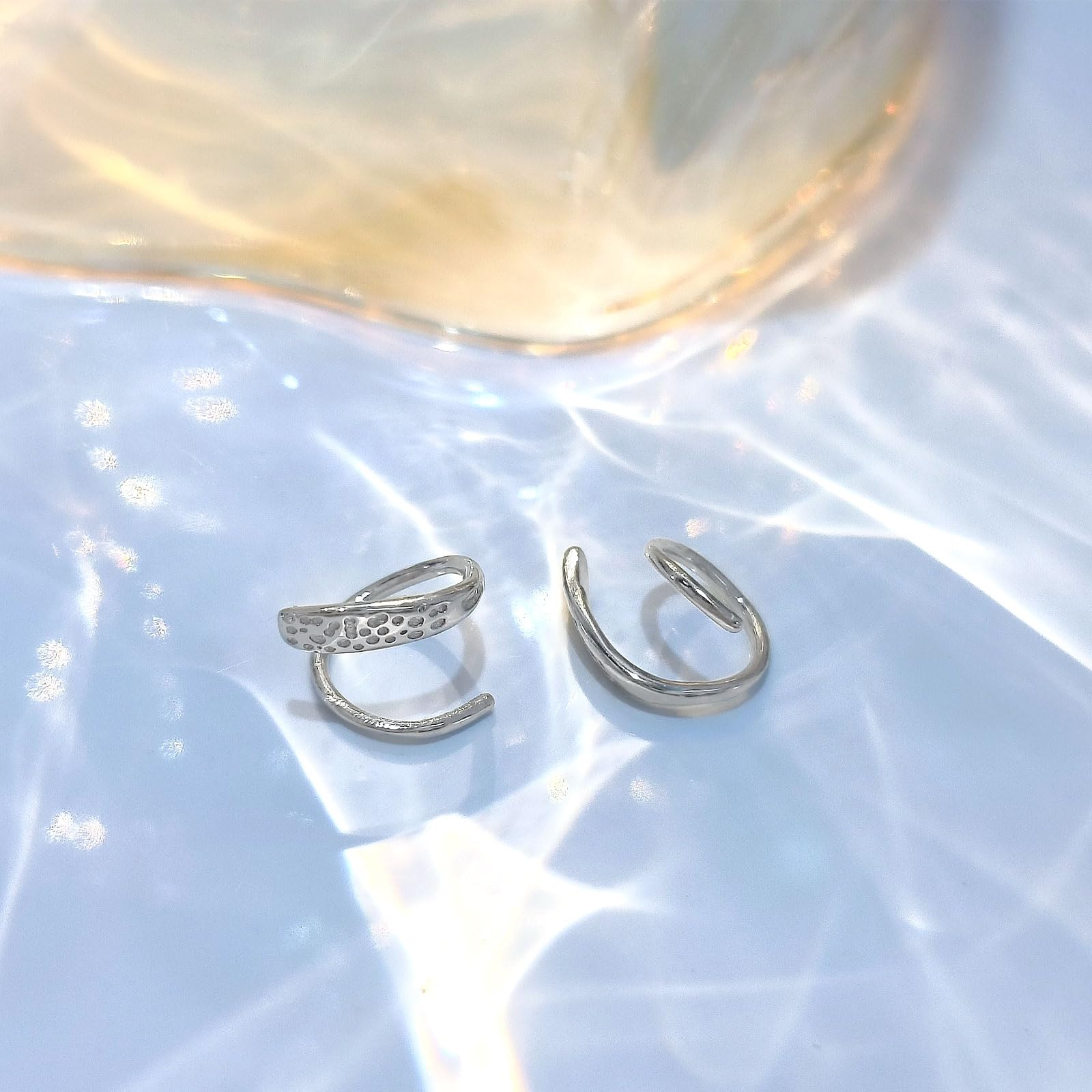 WGXIA Sterling Silver Double Hoop Spiral Twist Earrings for Women - Hypoallergenic Small Hoop Earrings | Perfect Birthday & Valentine's Day Gift for Her | Everyday Wear, Date Night & Special Occasions