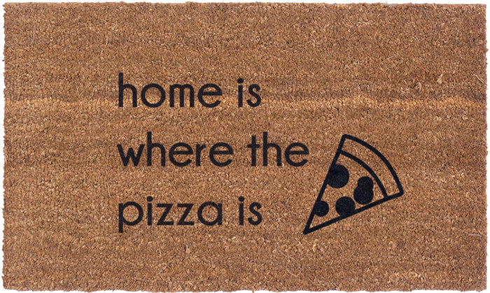 Premium Vinyl Back Coir Doormat for Pizza Lovers - Non-Slip Entryway Rug for Kitchen, Front Door, or Pizza Restaurant Decor