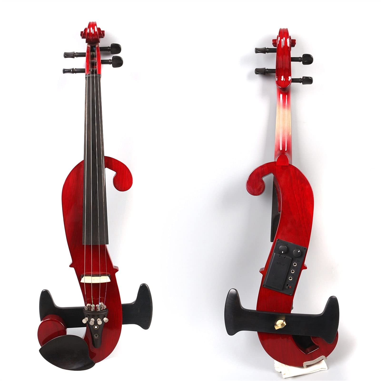 4/4 Full Size Electric Silent Violin - Handcrafted Red Violin for Kids & Adults | Perfect for Practice, Performances & Noise-Free Playing at Home