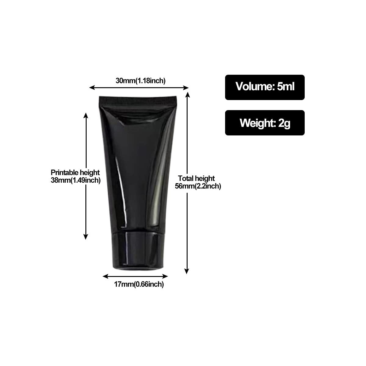 50 Pcs 5ml Empty Refillable Plastic Tubes - Mini Cosmetic Containers for Lotion, Shampoo, Shower Gel & Cream | Travel-Friendly Sample Bottles for Makeup, Skincare & Personal Care | Ideal for DIY, Salons & On-the-Go Use