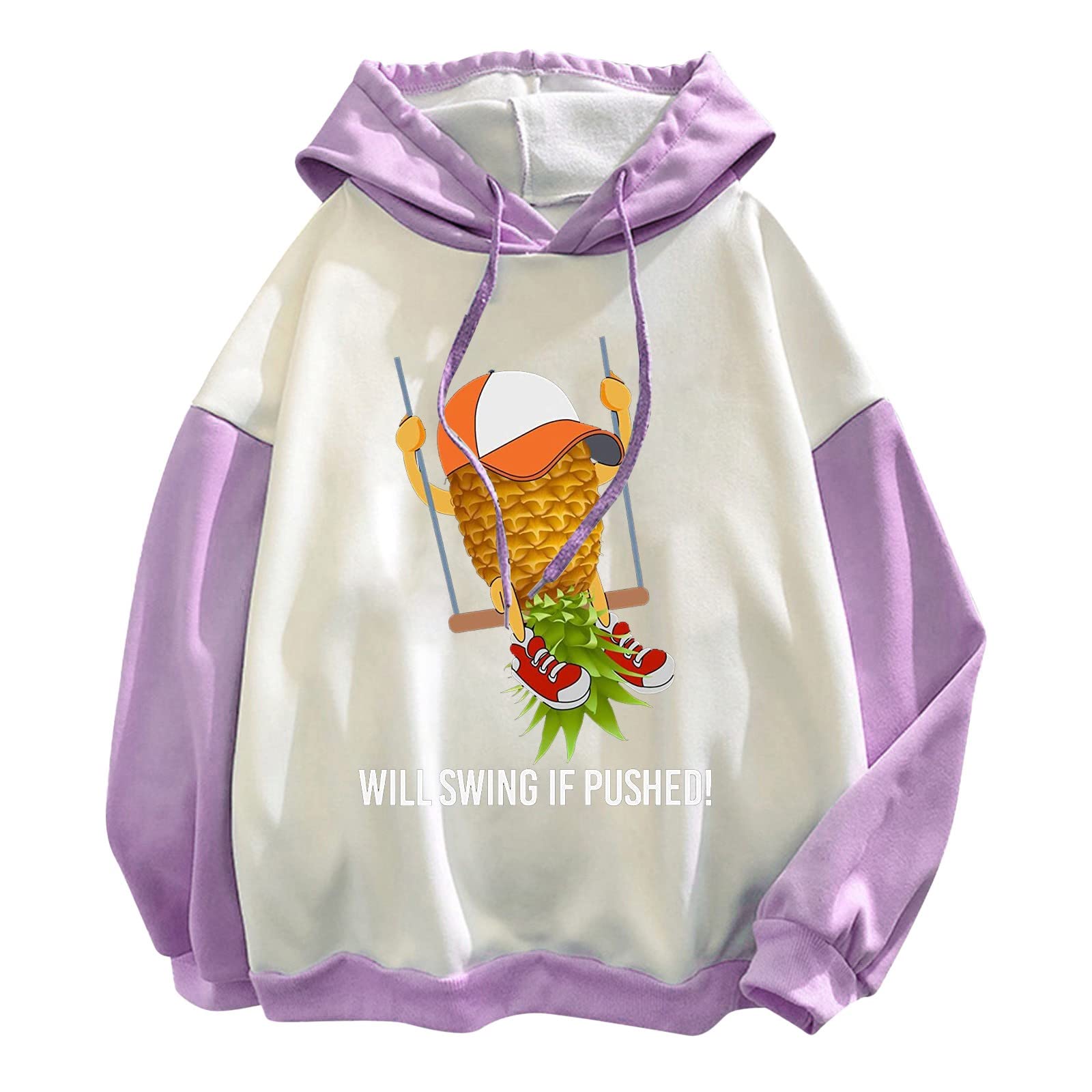 Women's Casual Long Sleeve Cutout Print Hoodie Pullover - Stylish Drawstring Sweatshirt Top with Zip Up for Fall Fashion | Perfect for Streetwear, Lounge Wear & Outdoor Activities