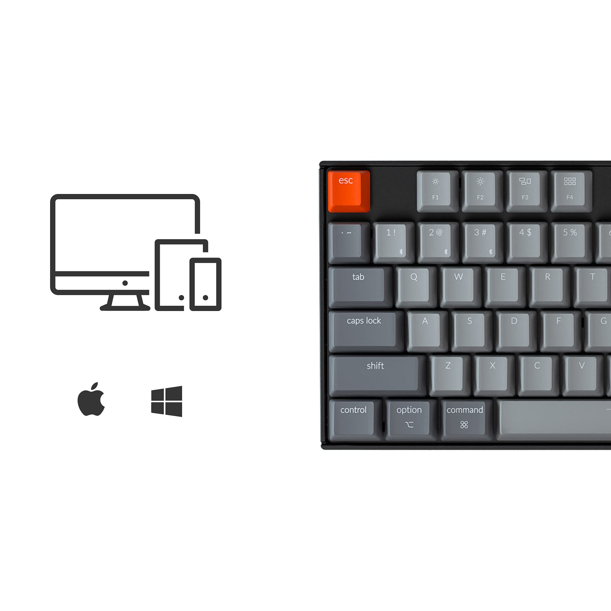 Keychron K8 Wireless Mechanical Keyboard - Tenkeyless RGB Backlit, Bluetooth 5.1, USB-C Wired, Gateron G Pro Brown Switches - Compatible with Mac & Windows PC - Perfect for Gaming, Coding & Office Work