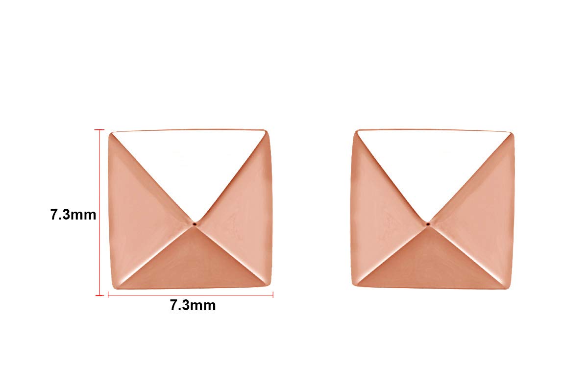 14K Gold Plated 925 Sterling Silver 3D Pyramid Stud Earrings for Women - Valentine's Day Gift, Birthday Present, Anniversary Jewelry - Perfect for Date Night, Office Wear & Special Occasions
