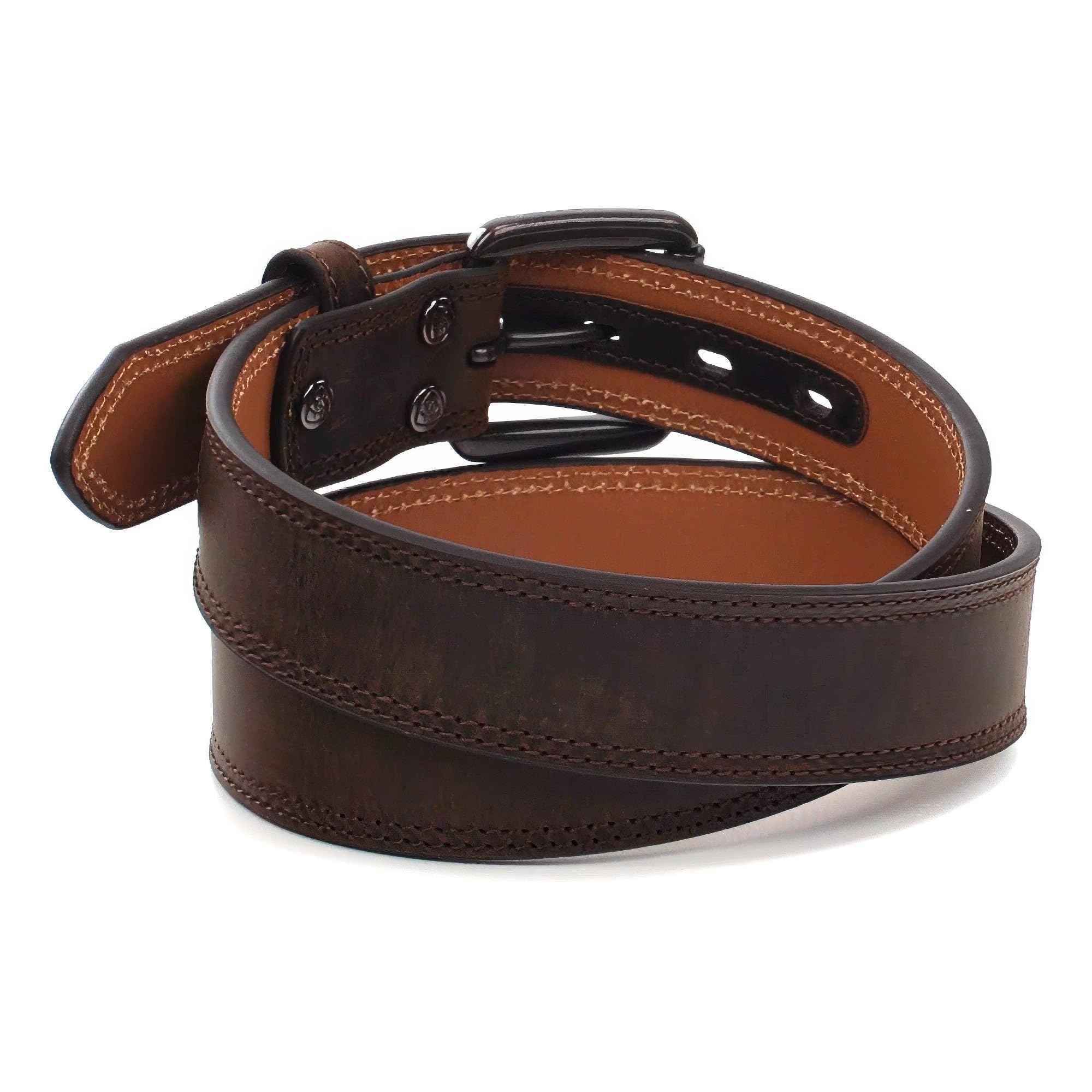ARIAT Men's Genuine Leather Roller Belt - Adjustable Western Style Belt for Cowboy Boots & Jeans | Perfect for Rodeo, Ranch Work & Casual Wear