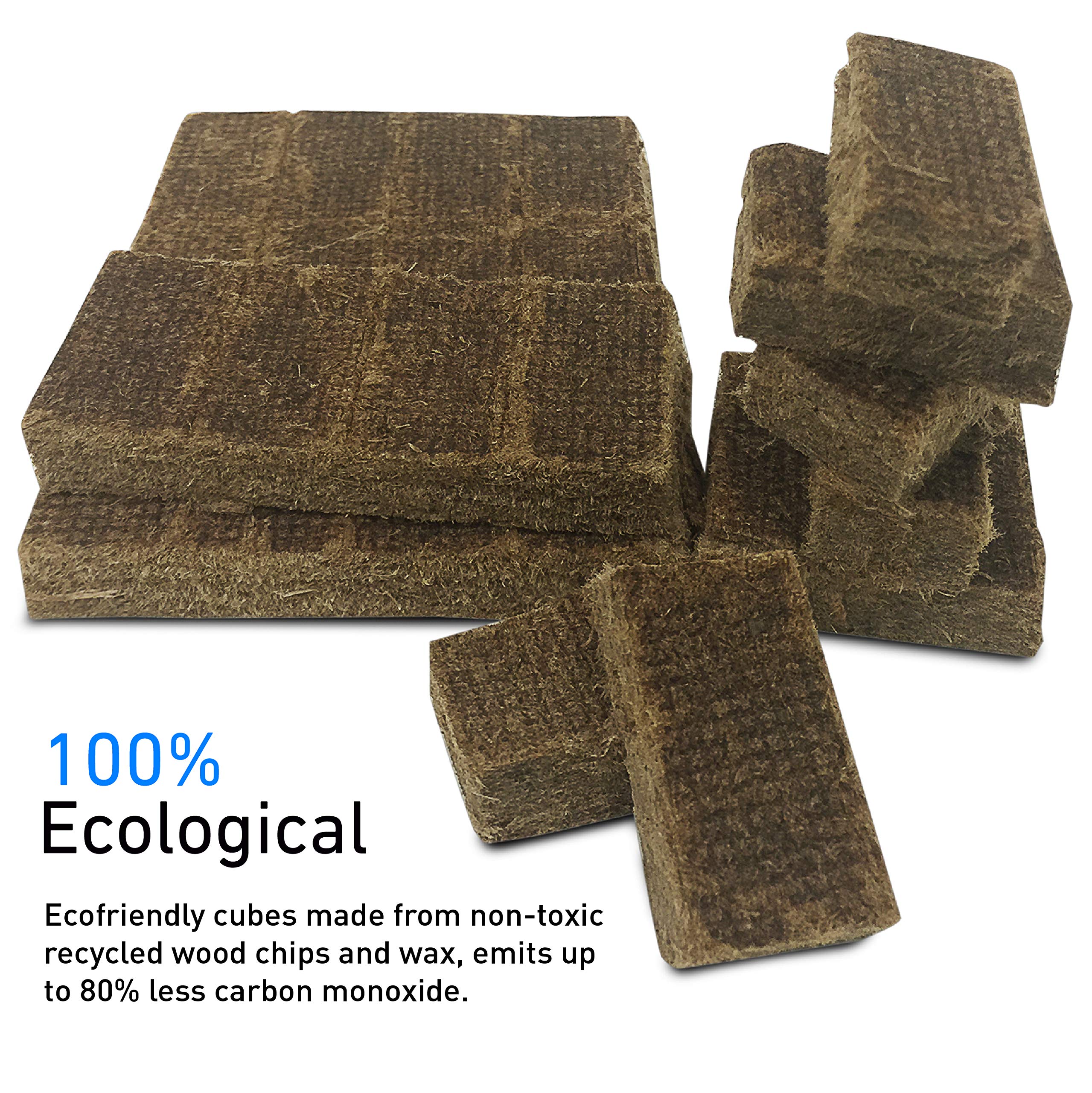 Eco-Friendly Fire Starter Cubes - Quick & Easy Fire Lighters for Chimney, Charcoal Grill, Fireplace, Camping & Pellet Stove - Perfect for Outdoor BBQ, Backyard Bonfire & Emergency Survival Kits