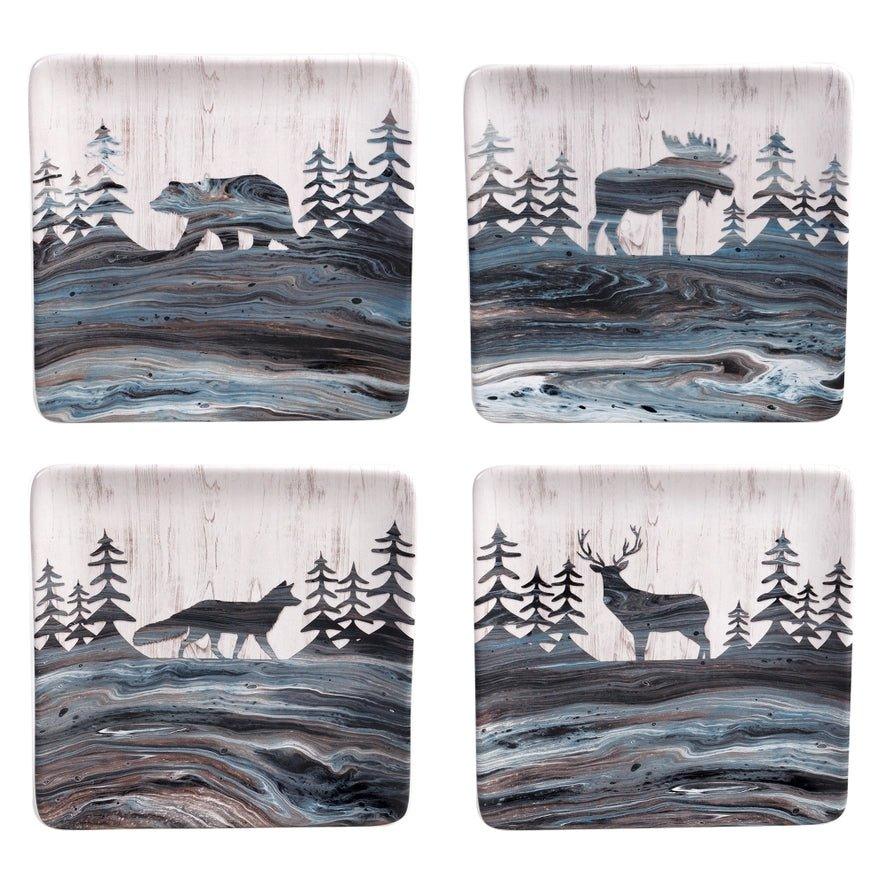 Premium Lone Oak Lodge Dinnerware Set - Elegant Stoneware Plates, Bowls & Mugs for Rustic Dining - Perfect for Farmhouse Kitchens, Cabin Retreats & Holiday Gatherings
