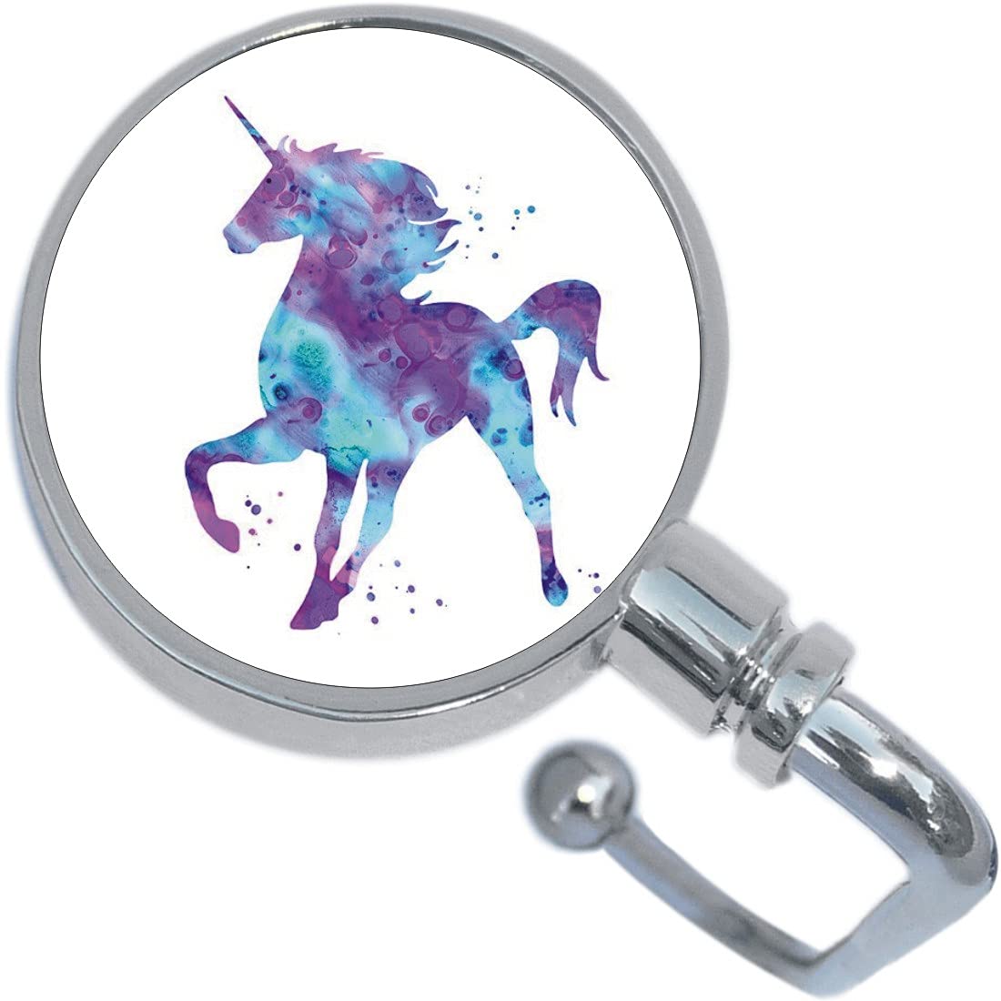 NewCharms Watercolor Unicorn Purse Hanger & Pouch Set - Cute Organizer for Handbags, Diaper Bags & Backpacks - Perfect Gift for Girls & Women
