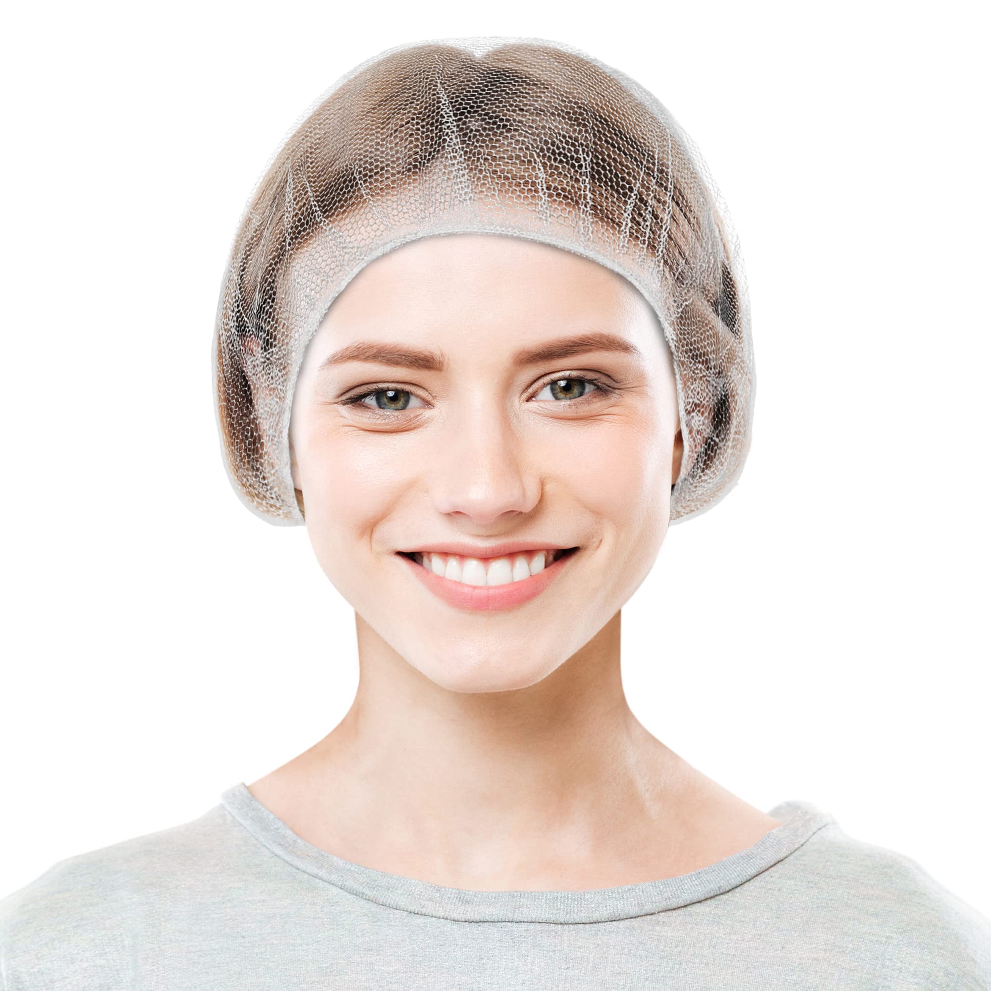 1000 Pack White Disposable Hair Nets - 21 Inch Nylon Bouffant Caps for Kitchen & Food Service | Lightweight Breathable Hair Cover for Cooking, Restaurant & Food Processing | Unisex Hair Protection