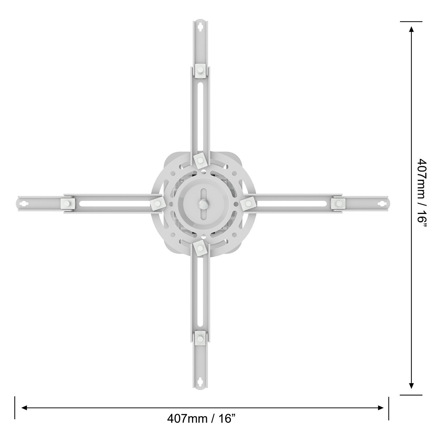 QualGear PRB-717-Wht Universal Ceiling Mount Bracket for Projectors - Secure Installation for Home Theater, Classroom & Office Presentations
