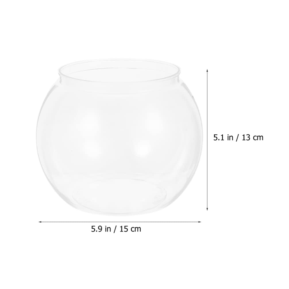 Small Plastic Fish Bowl Vase - Round Aquarium Tank, Bubble Bowl Terrarium for Plants & Flowers | Perfect for Candy Display, Drink Bowls, Carnival Prizes, Party Centerpieces & Home Decor