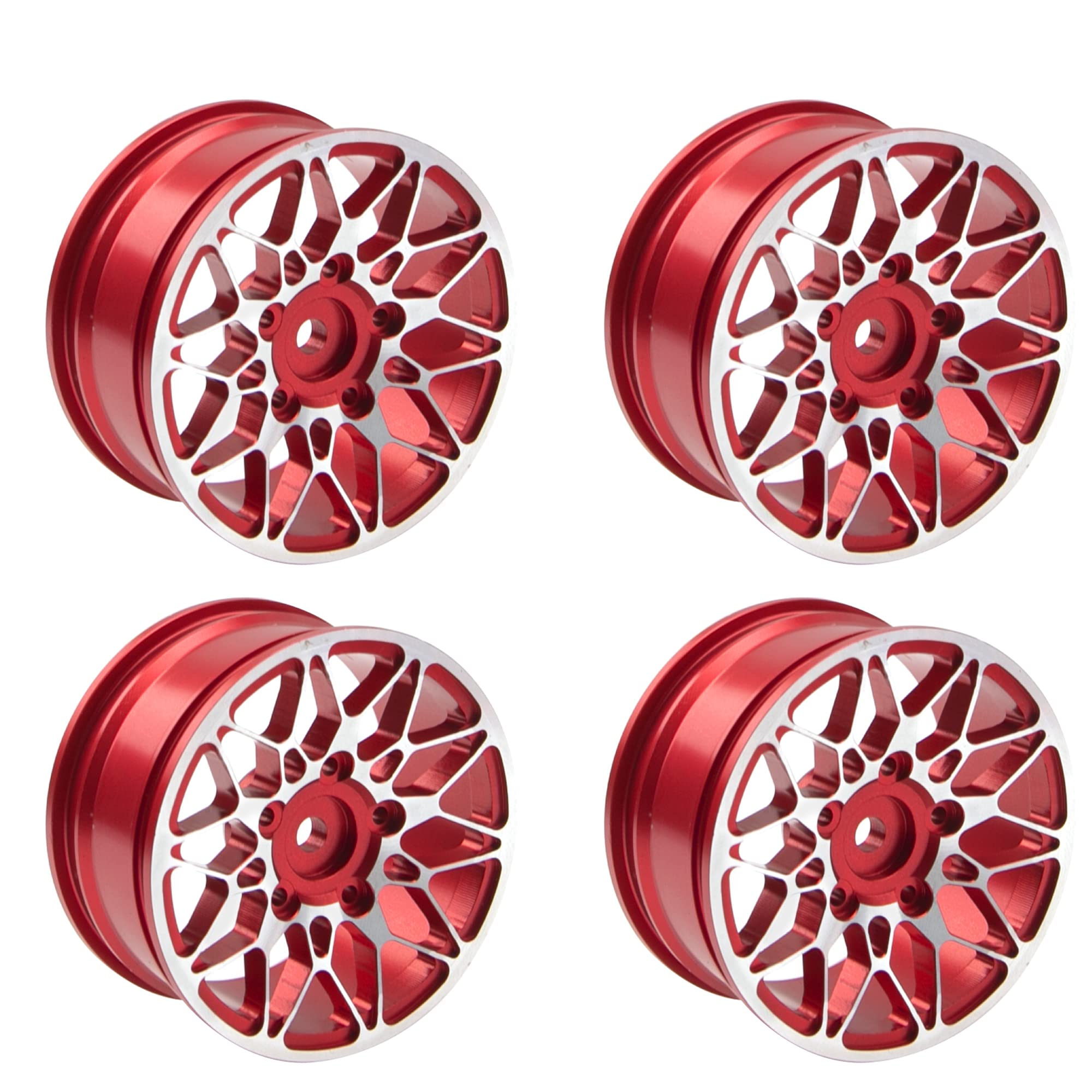 ShareGoo 12mm Hex Hubs Metal Wheel Rims for 1/10 RC Drift & On-Road Racing - Compatible with HSP, Tamiya, Kyosho, RedCat, Sakura, WLtoys - Universal Fit for Touring Cars (Red) - Perfect for Competitive Drifting & High-Speed Racing