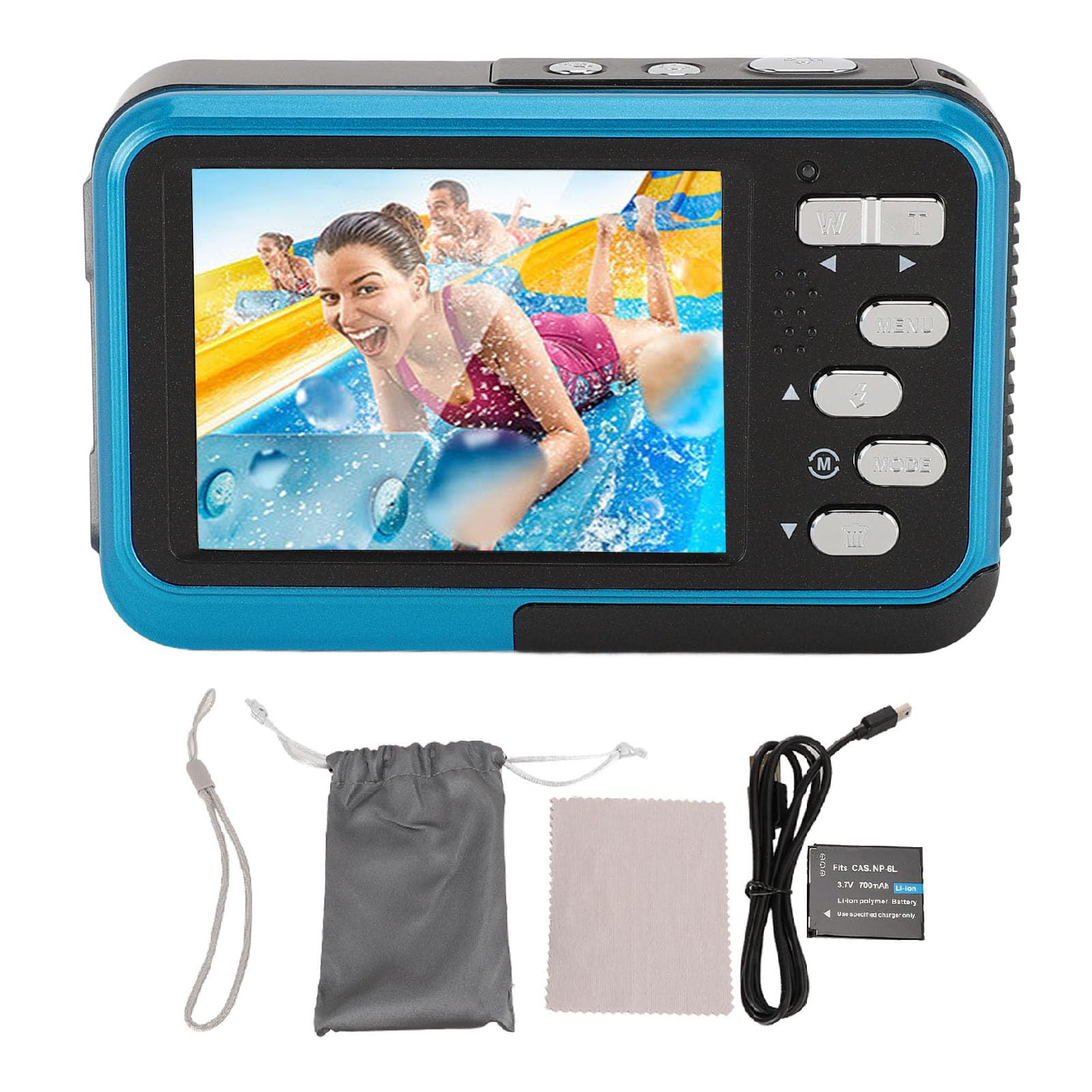 4K Underwater Camera with Autofocus - 48MP HD Dual Screen, 11FT Depth for Snorkeling & Diving | Compact Floatable Digital Camera for Selfies & Adventure (Blue) - Perfect for Beach Vacations, Pool Parties & Marine Exploration