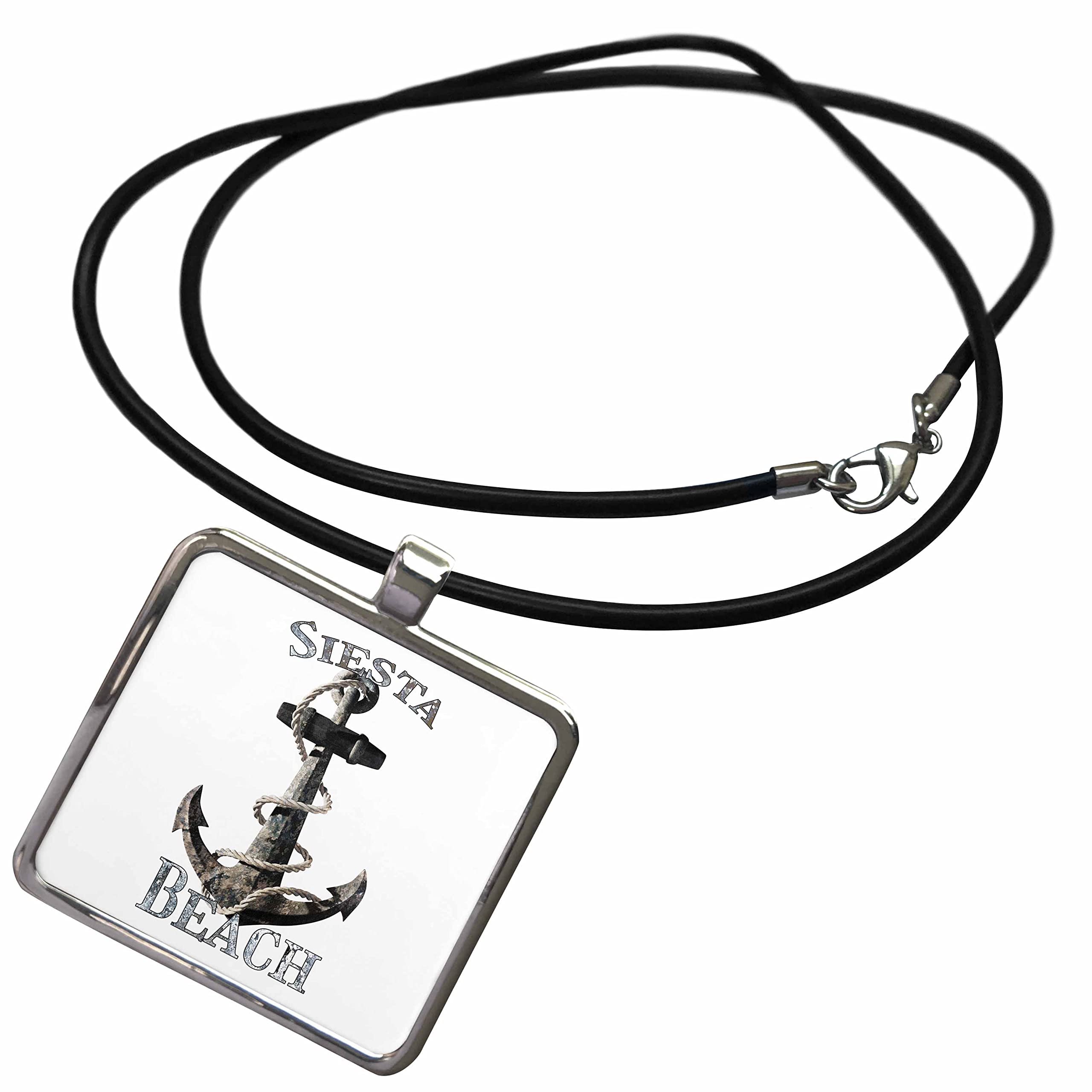 3dRose Siesta Beach Sailing Art Pendant Necklace - Perfect for Beach Vacations, Summer Getaways, and Coastal Fashion Accessories