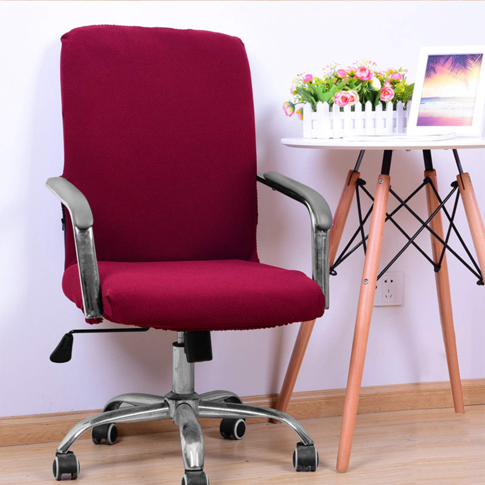 KKONION Office Chair Cover - Removable & Washable Stretch Slipcover for Swivel Computer Chairs - Protects from Spills & Stains - Perfect for Home Office, Gaming & Conference Rooms