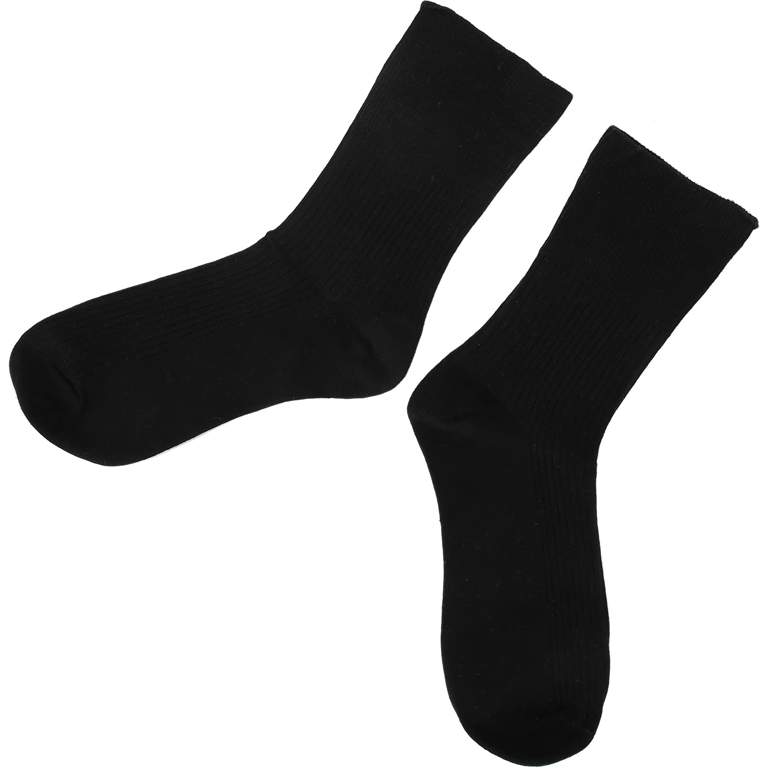 ANGGREK Non-Binding Foot Care Socks for Elderly Women - Breathable Cotton, Moisture-Wicking & Cushioned Ankle Support Socks (Black) - Ideal for Diabetic Care, Circulation Issues & Comfortable Daily Wear