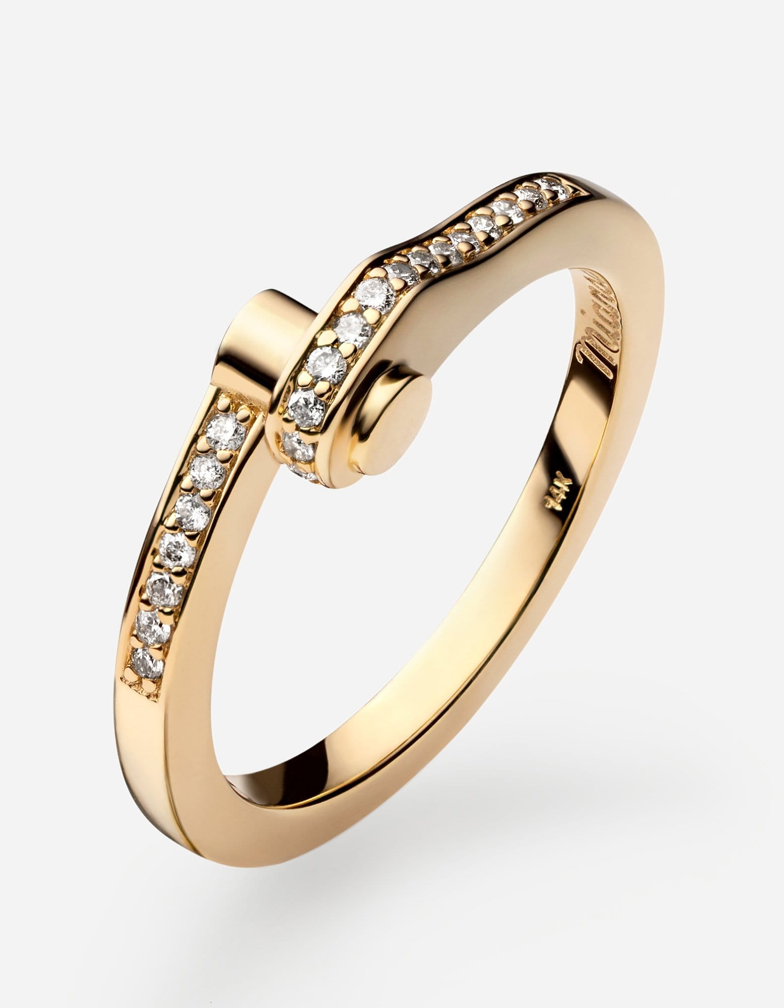 14K Gold Pavé Nyx Ring - Elegant Stackable Dainty Ring for Women - Perfect for Everyday Wear, Gift Giving & Special Occasions