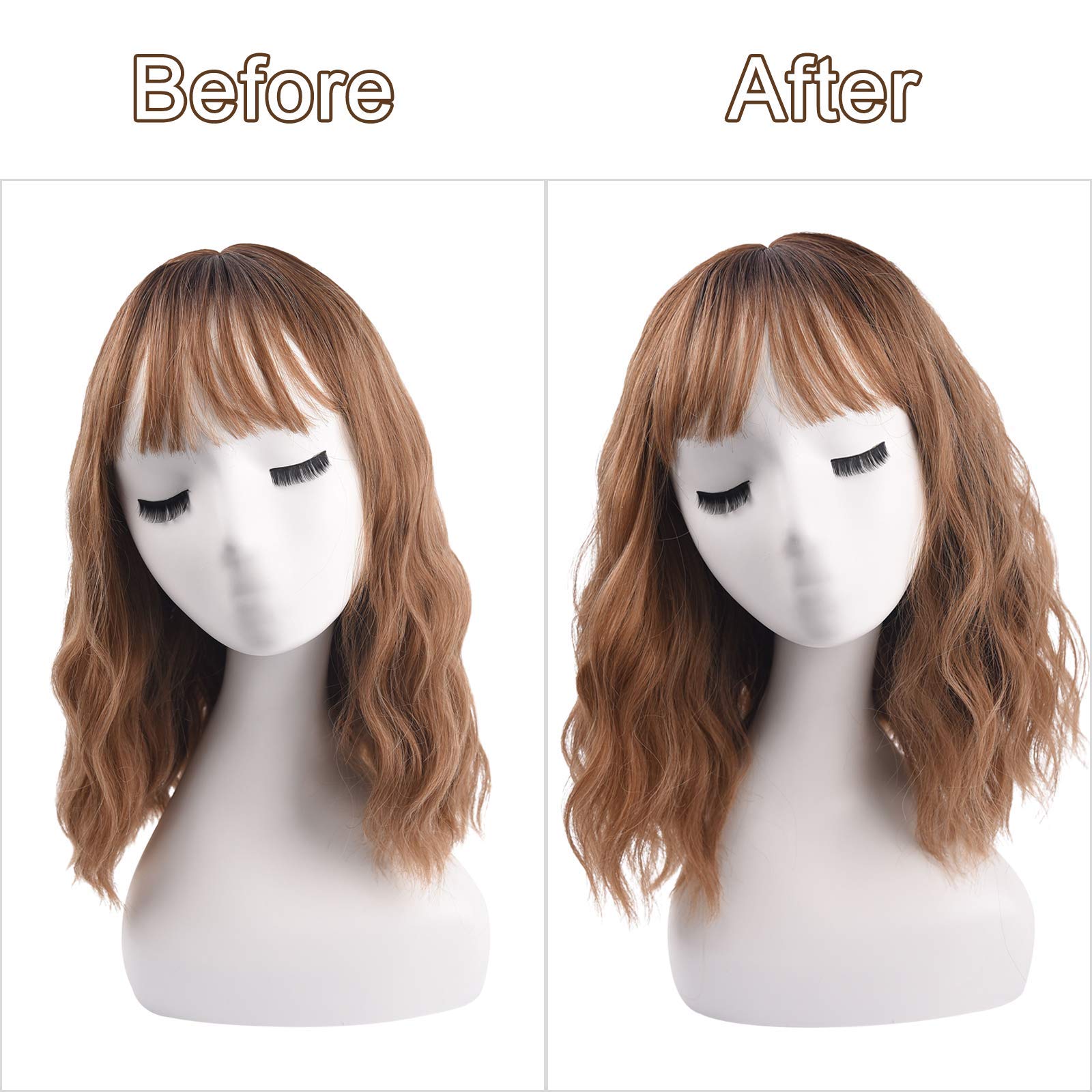 REECHO 8 Inch Clip in Hair Extensions for Women - Thick Hair Topper for Thinning Hair - Black Human Hair Extensions for Volume & Length - Perfect for Daily Wear, Parties & Special Occasions