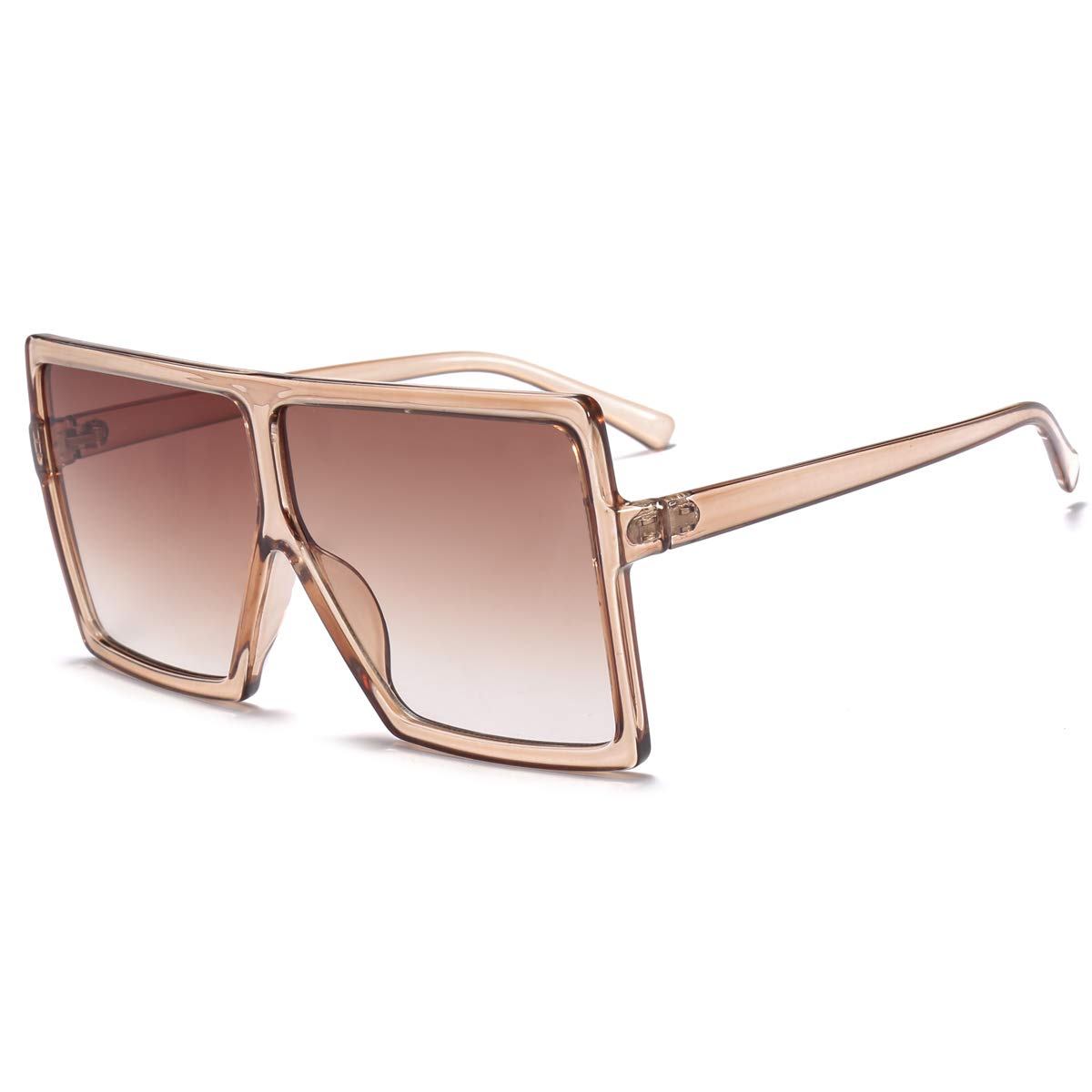 Stylish Dollger Square Oversized Sunglasses for Women & Men - Retro 70s Flat Top Shades with UV Protection - Perfect for Beach, Driving, and Fashion Outfits
